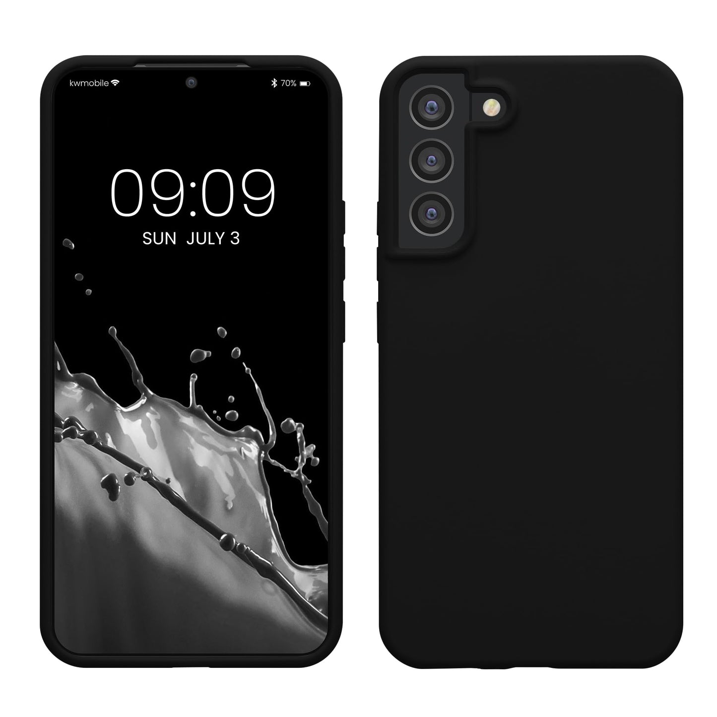 kwmobile Case Compatible with Samsung Galaxy S22 Plus Case - TPU Silicone Phone Cover with Soft Finish - Black