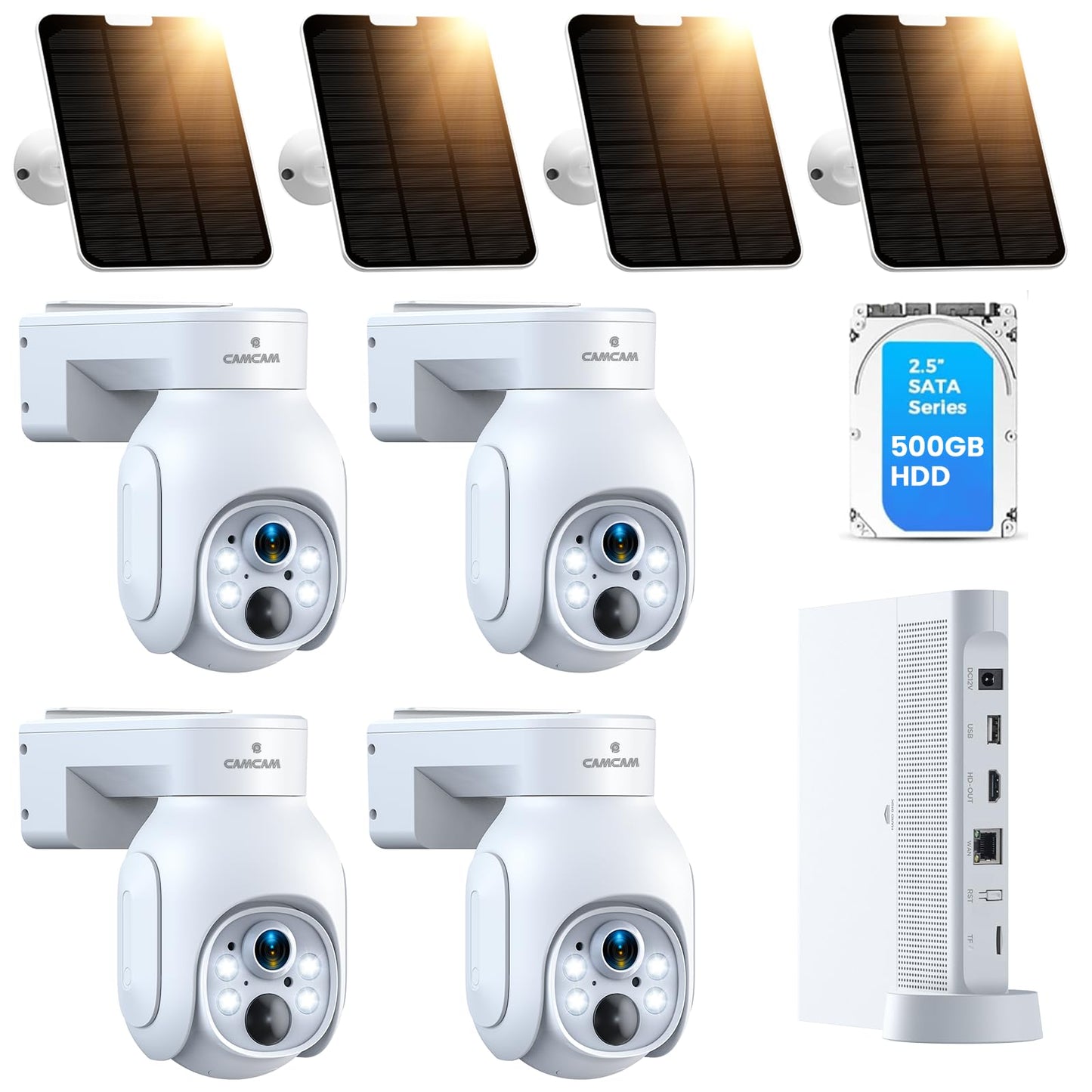 Solar Security Cameras Wireless Outdoor,2K Solar Cameras for Home Security, Wireless Security Camera System with 360 Pan & Tilt,