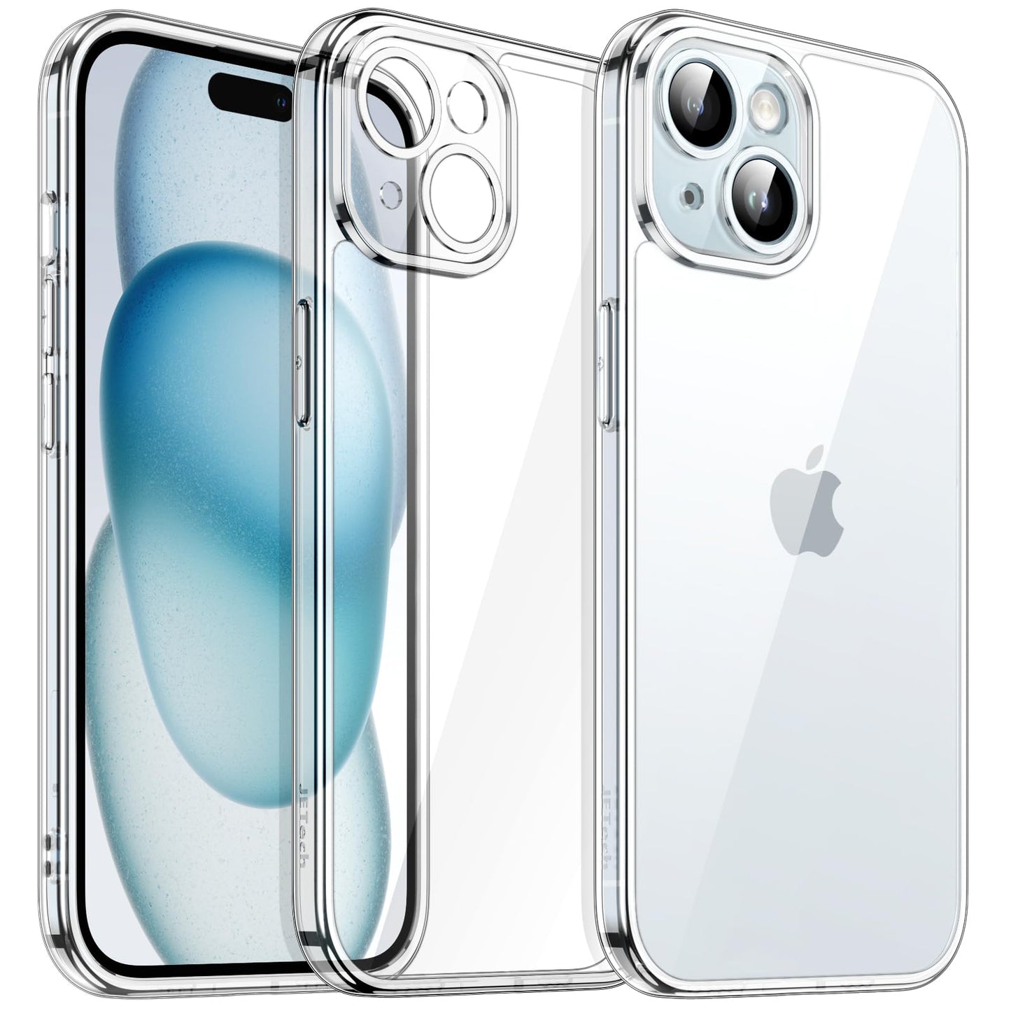 JETech Case for iPhone 15 6.1-Inch, Non-Yellowing Shockproof Phone Bumper Cover, Camera Lens Full Protection, Anti-Scratch Clear