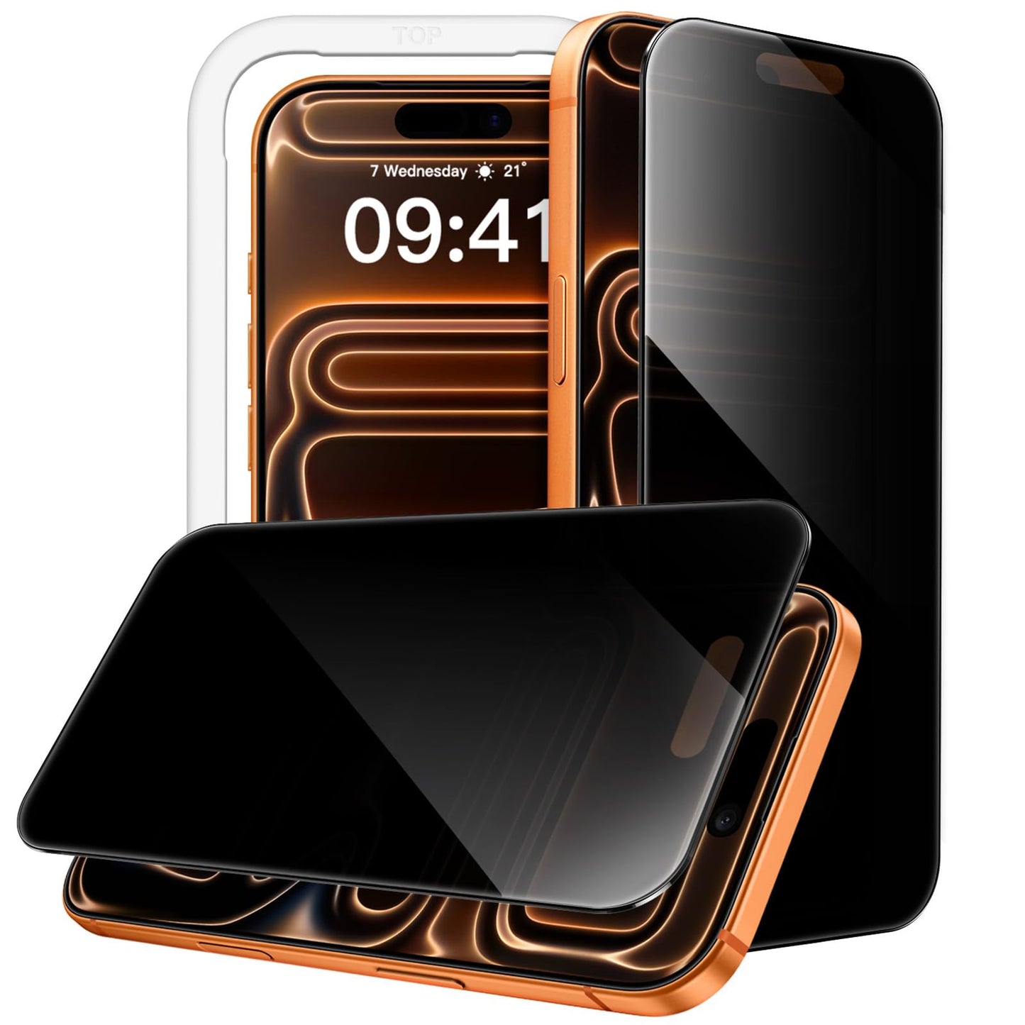 JETech 360 Degree Privacy Screen Protector for iPhone 17 Pro Max 6.9-Inch, 4-Way Anti-Spy Tempered Glass Film with Easy Installa