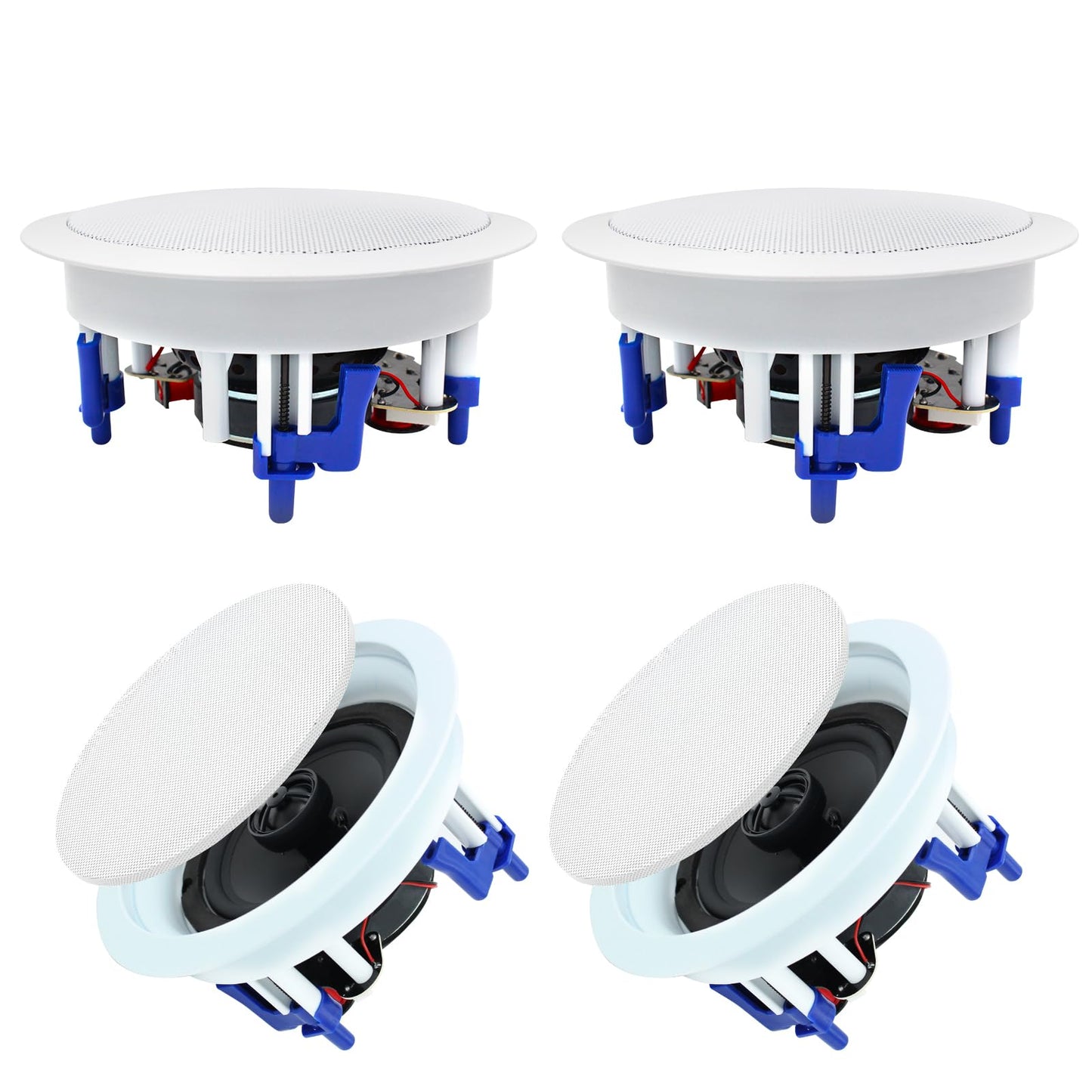 Herdio 5.25 Flush Mount Bluetooth Ceiling Speaker System Max Power 600 Watts Great for Humid Indoor Outdoor, Kitchen,Bedroom,