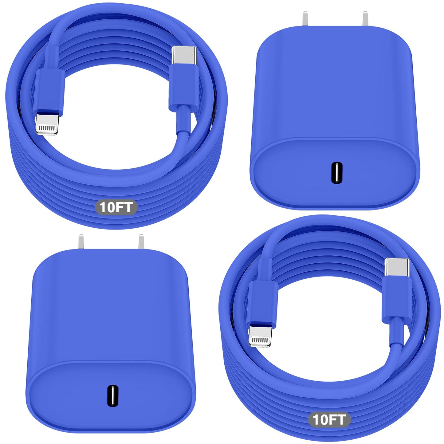 Essri Phone Charger Fast Charging 10 FT, 2-Pack 20W PD USB C Block with iPhone 14 13 Charger Cable 10 Foot, Compatible with iPho