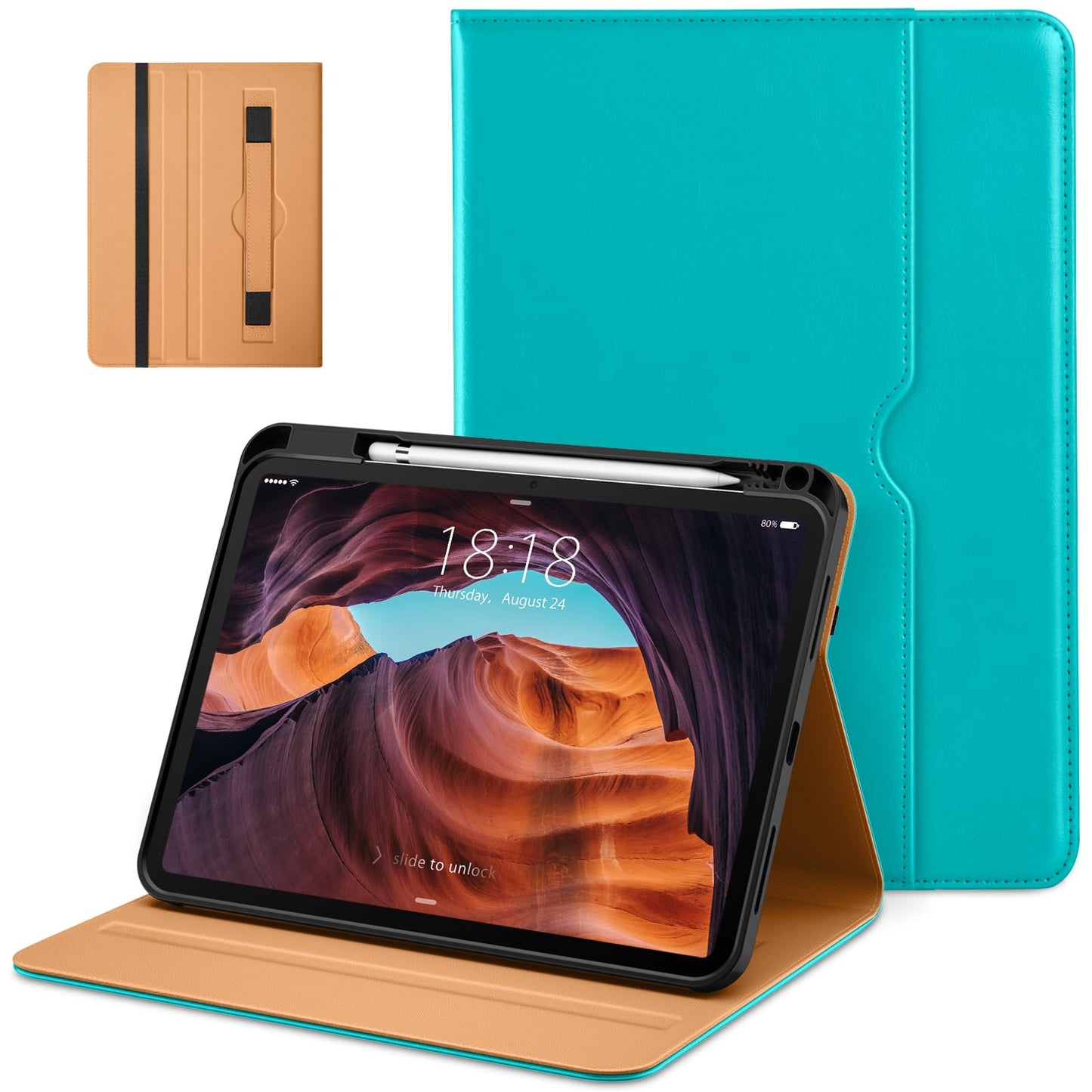 DTTO for iPad (A16) 11th Generation Case 11 Inch 2025, iPad 10th Generation Case 10.9 Inch 2022, Premium Leather Business Folio