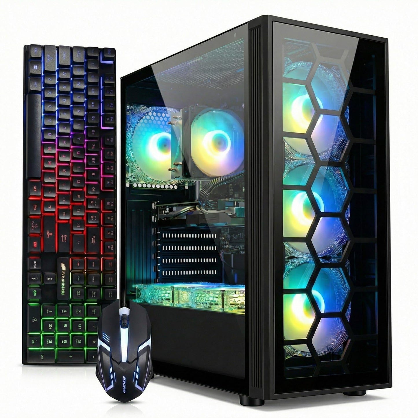 STGAubron Gaming PC Computer Desktop, Intel Core i7 up to 3.9G, GeForce GTX 1660 Super 6G, 32G RAM, 1TB SSD, WiFi 6, BT 5.0, RGB