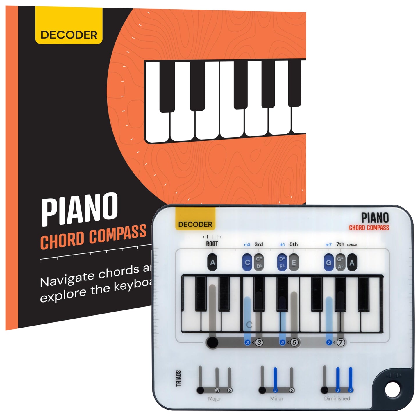 Piano Chord Learning Tool - Piano Compass and Book - Music Learning Tool - Understand Chords on Piano - Build Chords from Chord