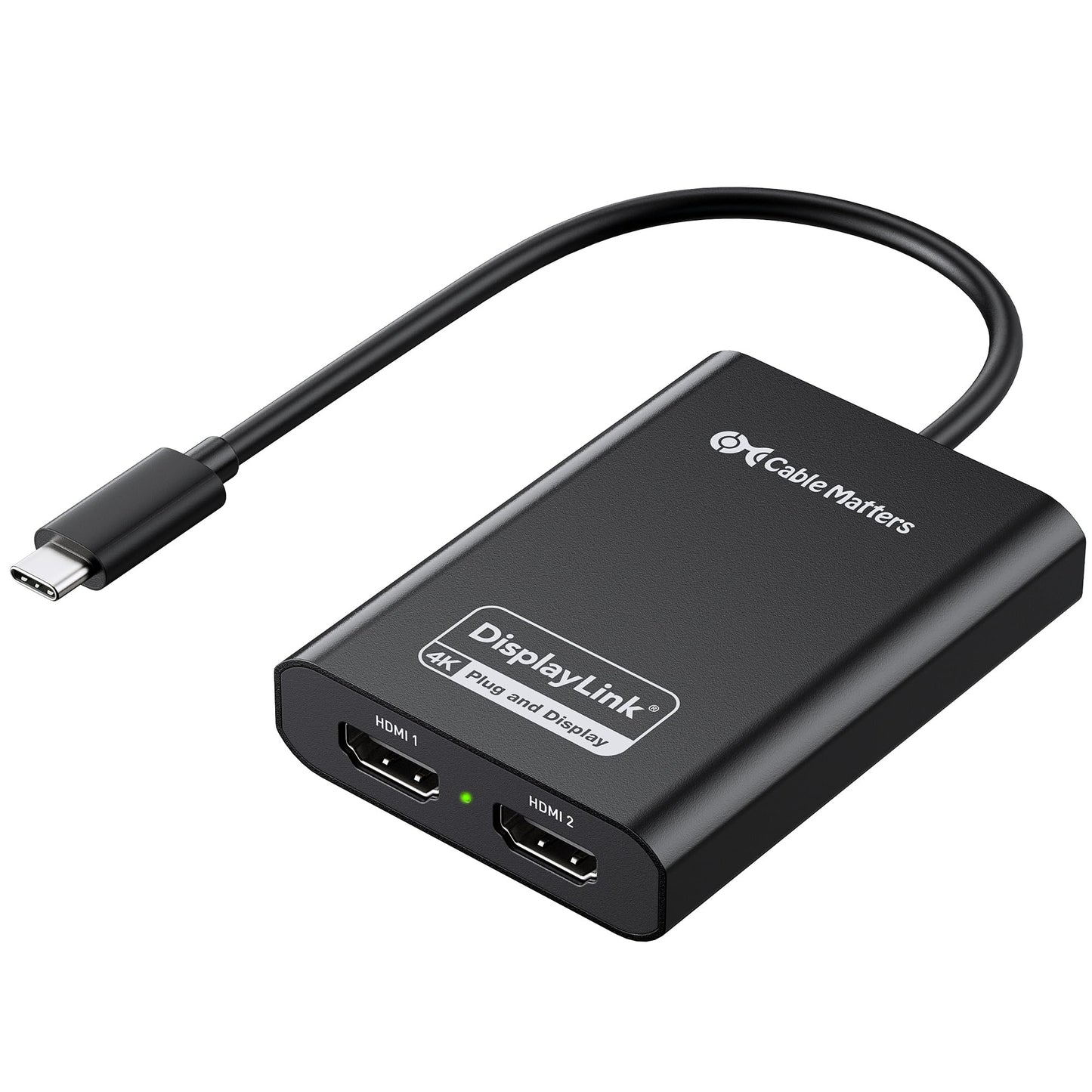 Cable Matters DisplayLink USB C to Dual HDMI Adapter, Supports Dual 4K 60Hz on macOS & Windows, USB C to HDMI Adapter for Two Ex