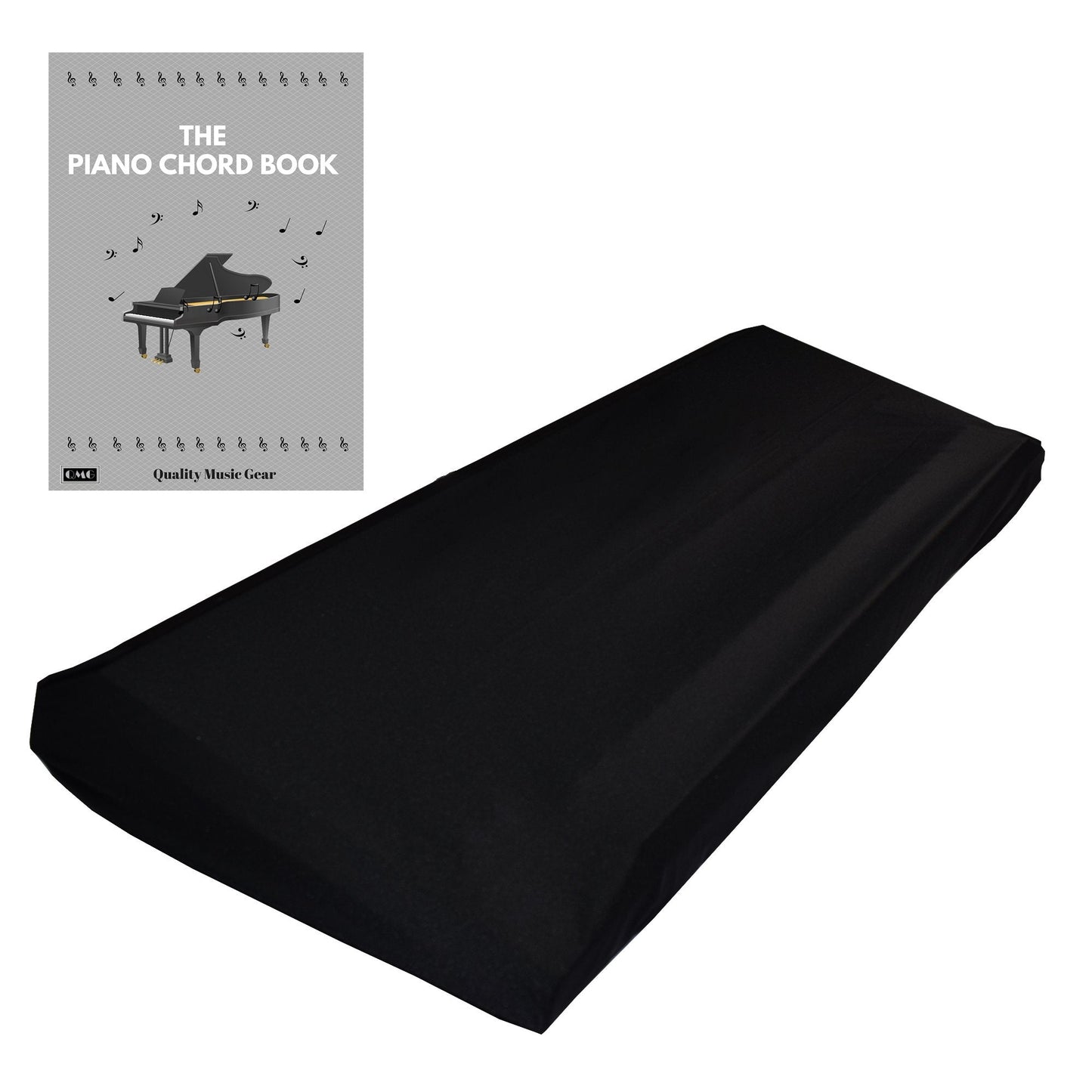 QMG Stretchable Keyboard Dust Cover for 88 Key-keyboard: Best for all Digital Pianos & Consoles - Adjustable Elastic Cord; Machi