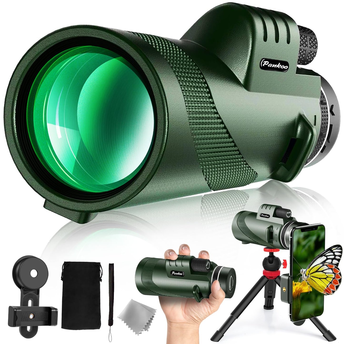 Monocular Telescope, 40x60 Monoculars for Adults, Compact Portable Waterproof Monocular with Hand Strap, Lightweight Handheld Te