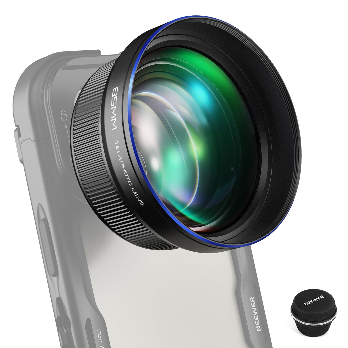 NEEWER HD 85MM Telephoto Phone Lens Only for 17mm Thread Backplate, 2.5X Magnification Compatible with SmallRig NEEWER iPhone Sa