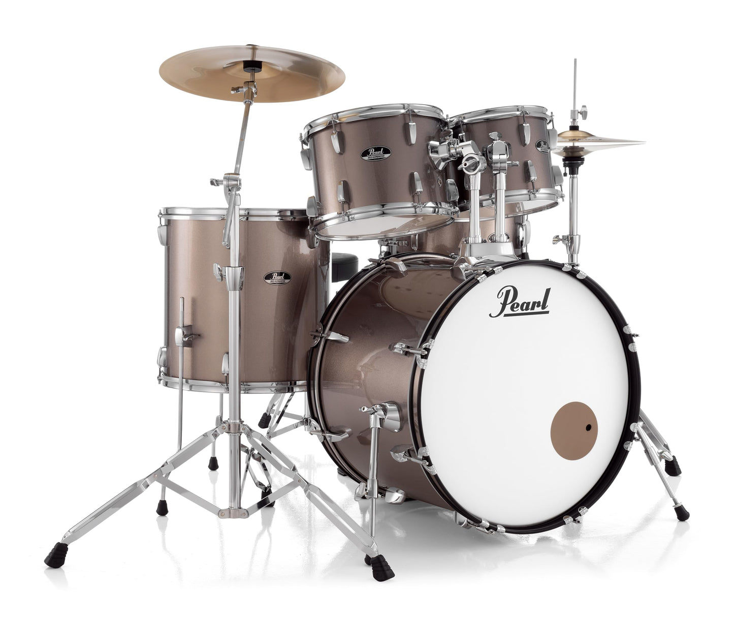 Pearl Roadshow Drum Set 5-Piece Complete Kit with Cymbals and Stands, Bronze Metallic (RS505C/C707)