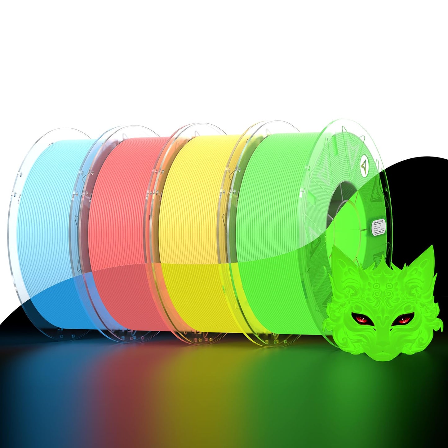 Official Creality Hyper PLA 3D Printer Filament 4KG, Glow in The Dark Filament, Luminous PLA 1.75mm, Best with UV Lamps, RFID Fi