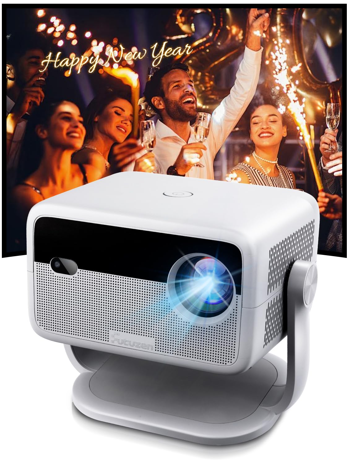 600 ANSI Projector with Apps 500+,4K Supported Native 1080P Projector with WiFi and Bluetooth,360Rotation & 150 Smart Projecto
