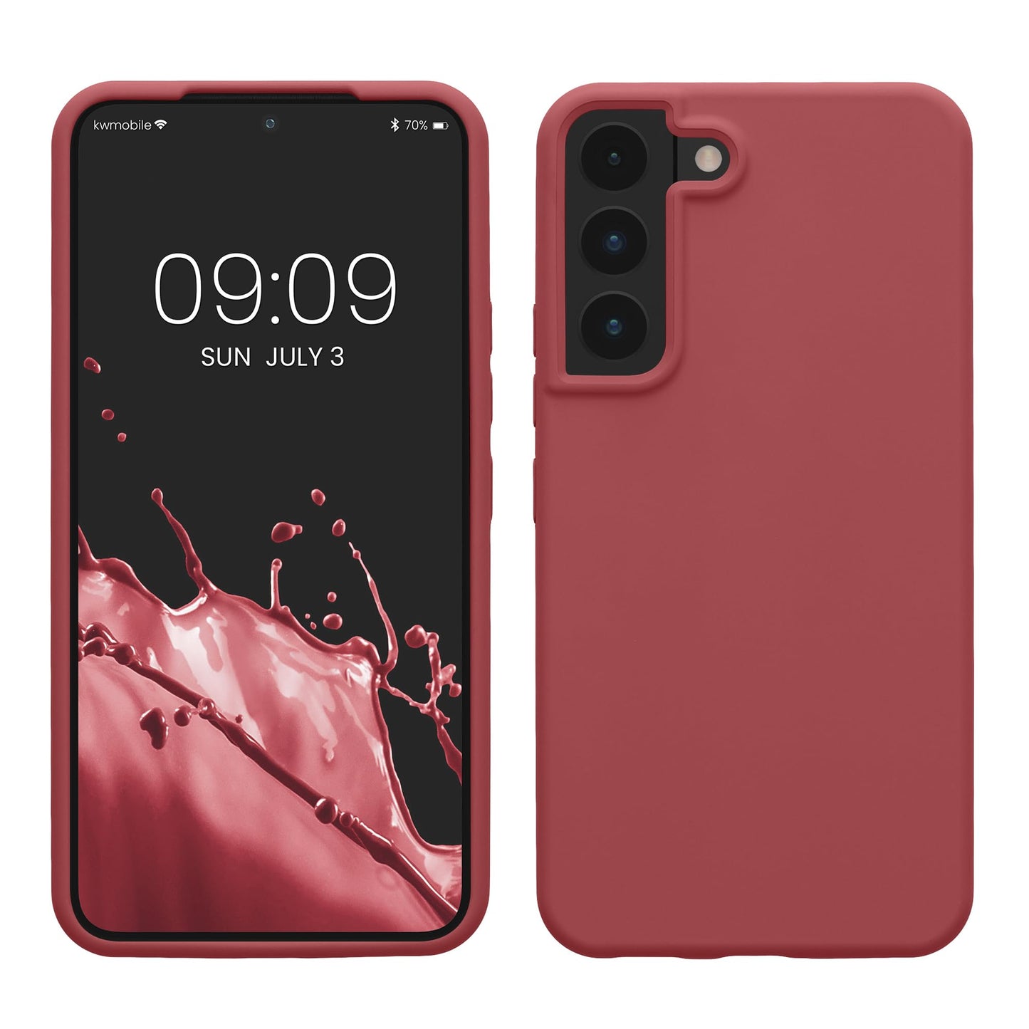 kwmobile Case Compatible with Samsung Galaxy S22 Case - TPU Silicone Phone Cover with Soft Finish - Dark Rose