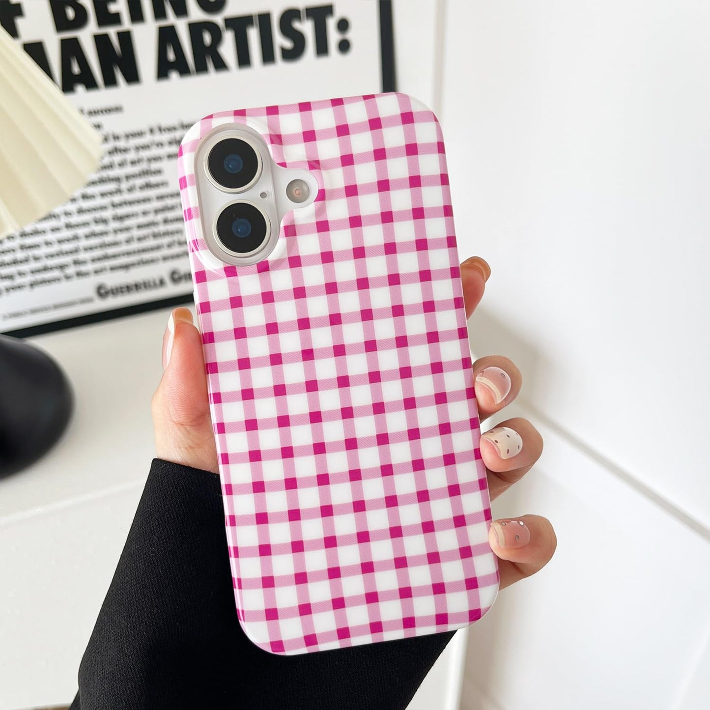 ZTOFERA for iPhone 17 Case with Trendy Grids Plaid Checkerboard Pattern,Fashion Simple Checkered Print for Women Men,Soft TPU Sl