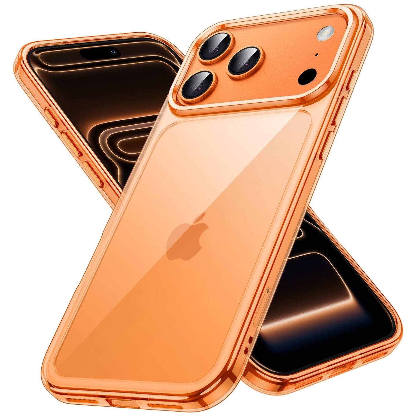 JETech Case for iPhone 17 Pro Max 6.9-Inch, Non-Yellowing Shockproof Phone Bumper Cover, Anti-Scratch Clear Back (Orange)