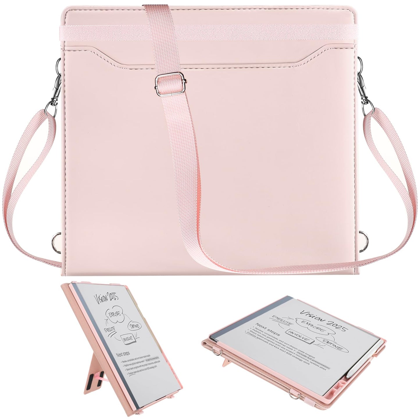 E NET-CASE Case for Remarkable 2 Paper Tablet - Business Design Protective Stand Cover with Pen Holder/Hand Strap/Carrying Shoul