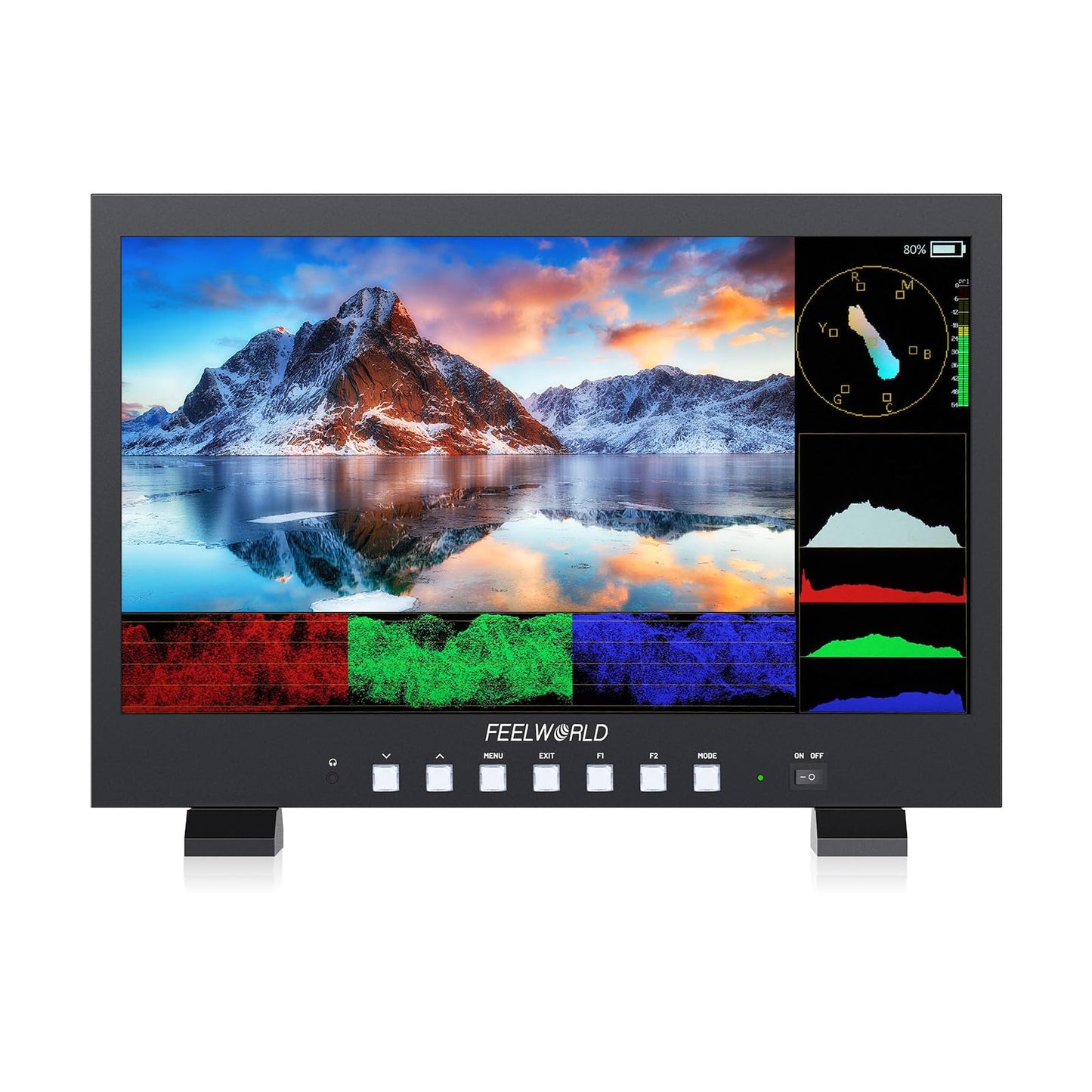 FEELWORLD FVM215 21.5 Inch 1000nit High Bright Production Broadcast Studio Monitor with Waveform LUT 8 Bit Color Depth 4K60Hz HD