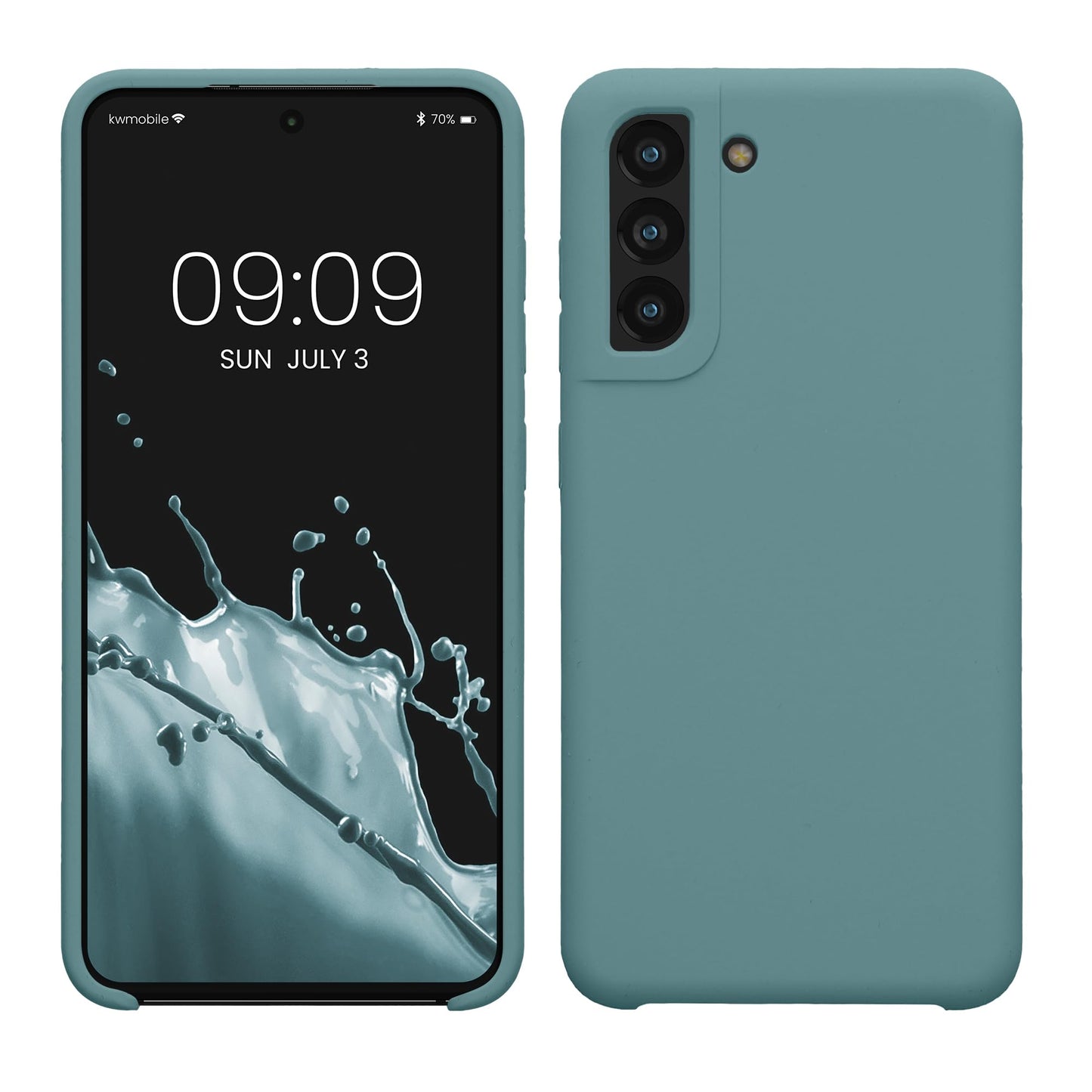 kwmobile Case Compatible with Samsung Galaxy S21 FE Case - TPU Silicone Phone Cover with Soft Finish - Arctic Night