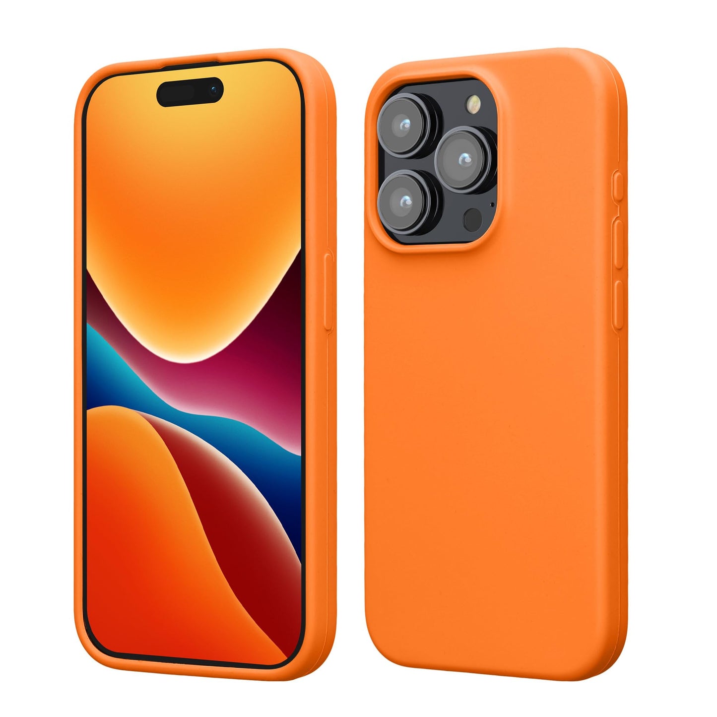 kwmobile Case Compatible with iPhone 15 Pro Max Case - Slim Soft TPU Silicone Cover - Fruity Orange