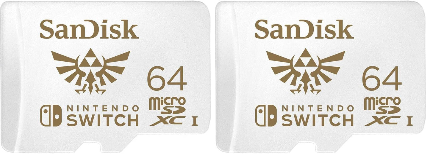 SanDisk 64GB microSDXC Card, Licensed for Nintendo-Switch - SDSQXAT-064G-GNCZN (Pack of 2)