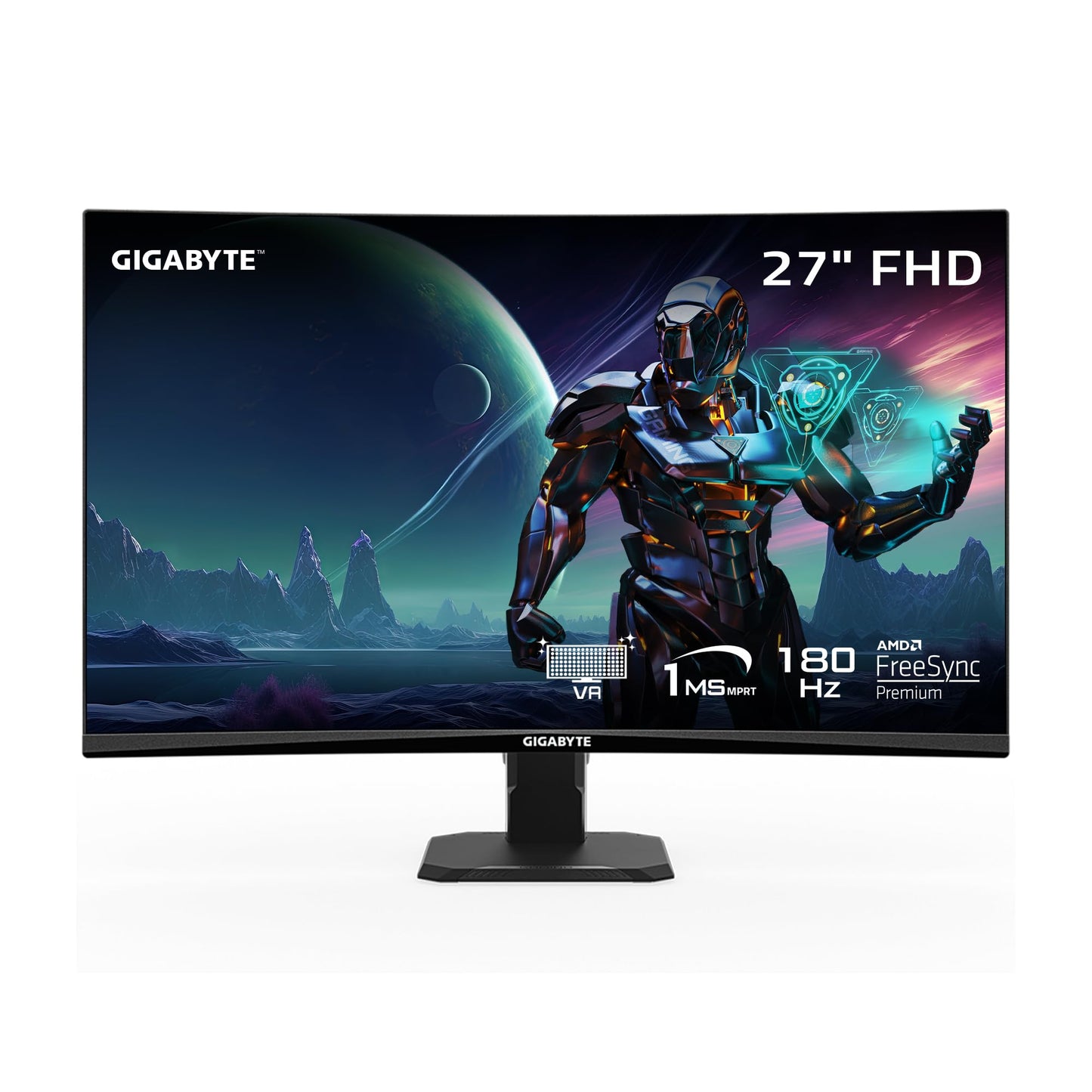 GIGABYTE GS27FC 27 180Hz 1080P Gaming Monitor, 1920 x 1080 VA 1500R Display, 1ms (MPRT) Response Time, HDR Ready, FreeSync Premi