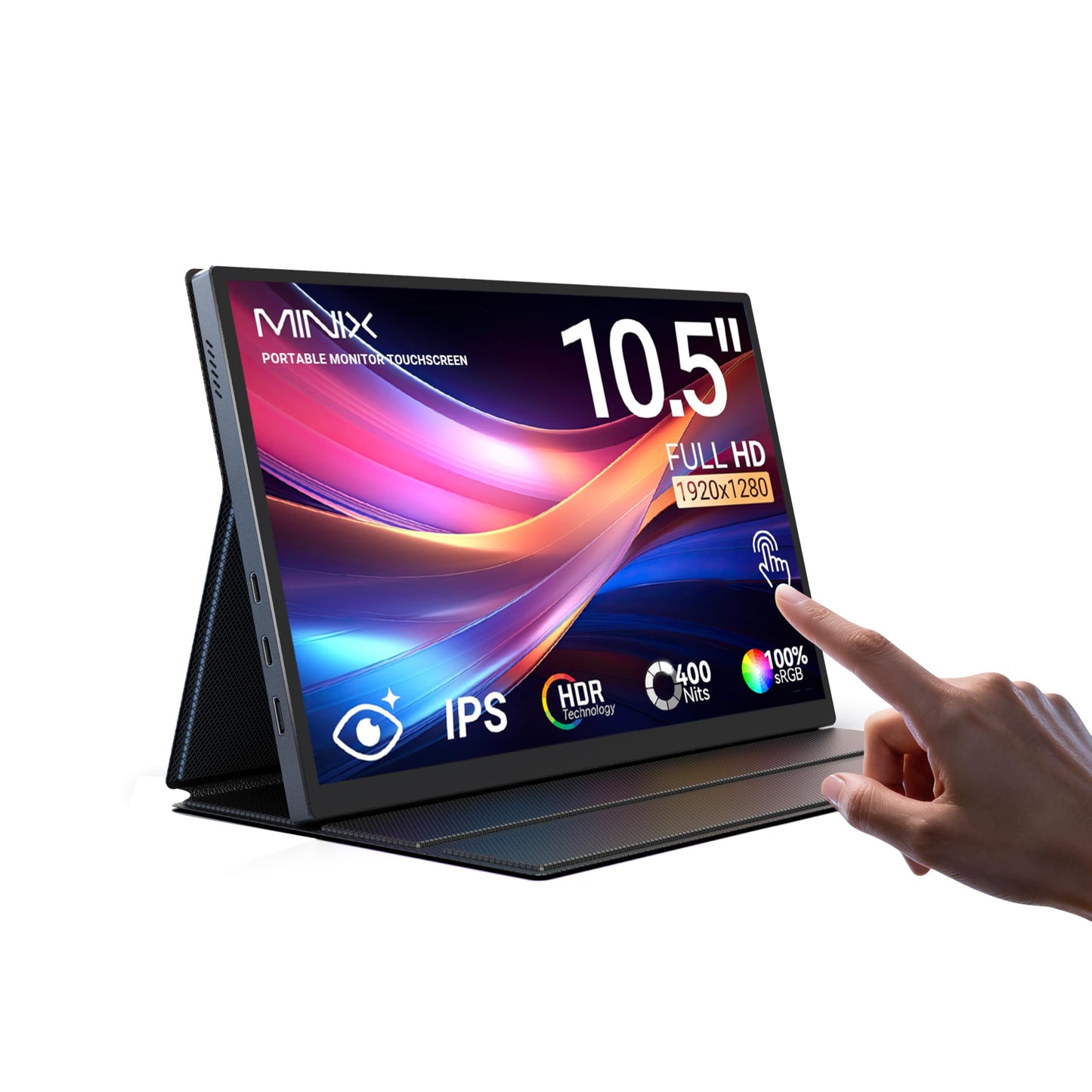 MINIX SF10T Portable Monitor 10.5 inch Touchscreen Laptop Monitor IPS 178 Wide-Viewing/Built-in Dual Speakers Low Blue-Light/HDR