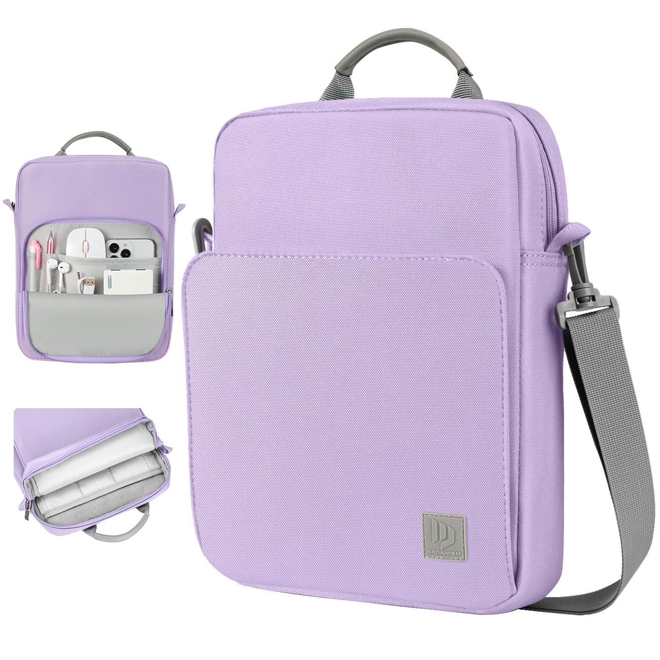 Dadanism 12.9 Inch Tablet Sleeve Shoulder Bag Carrying Case with Handle for iPad Pro 12.9 M2 6th/5th/4th/3rd Gen, 12.4 Galaxy Ta