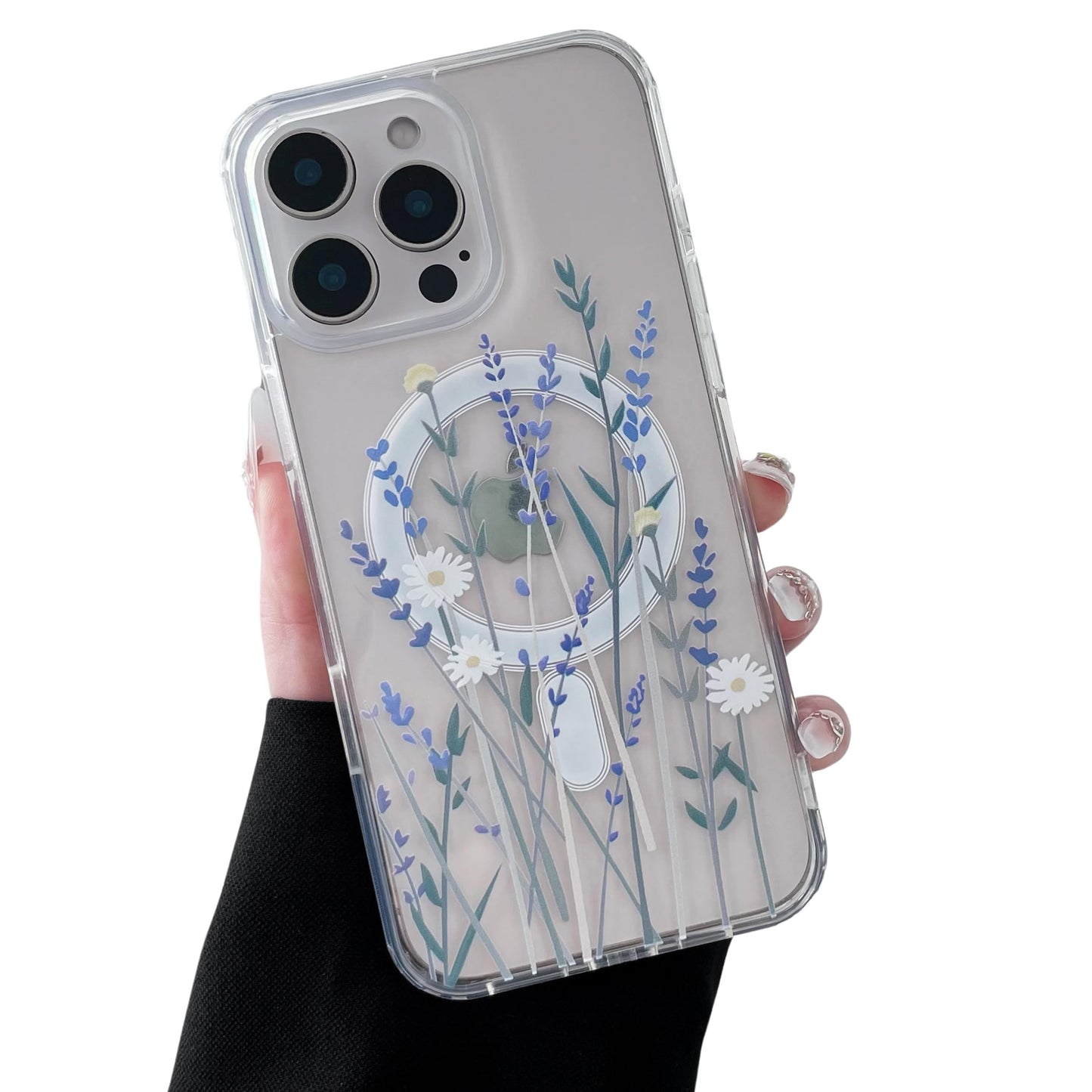ZTOFERA for iPhone 16 Pro Max Magnetic Case Compatible with Magsafe,Aesthetic Floral Pattern Design Cute for Girl Women,Anti-Dro