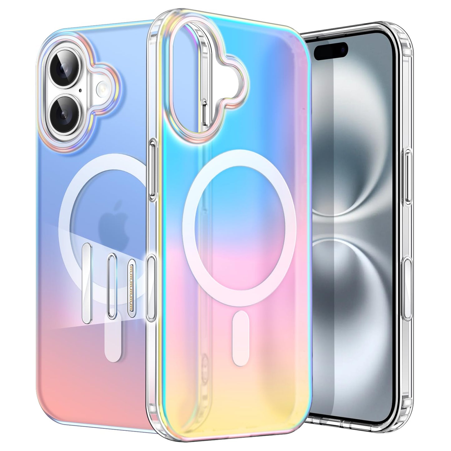 JETech Iridescent Case for iPhone 16 6.1-Inch with Camera Control Capture Button, Compatible with MagSafe, Cute Unique and Aesth
