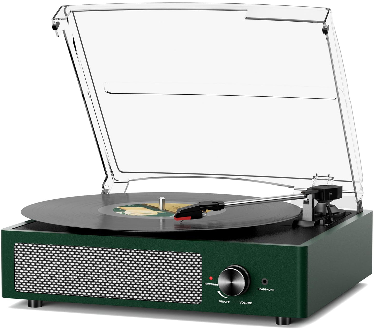 Record Player Bluetooth Turntable with Built-in Speakers & 3 Speed 3 Size Portable Retro Vinyl Record Player for Entertainment a