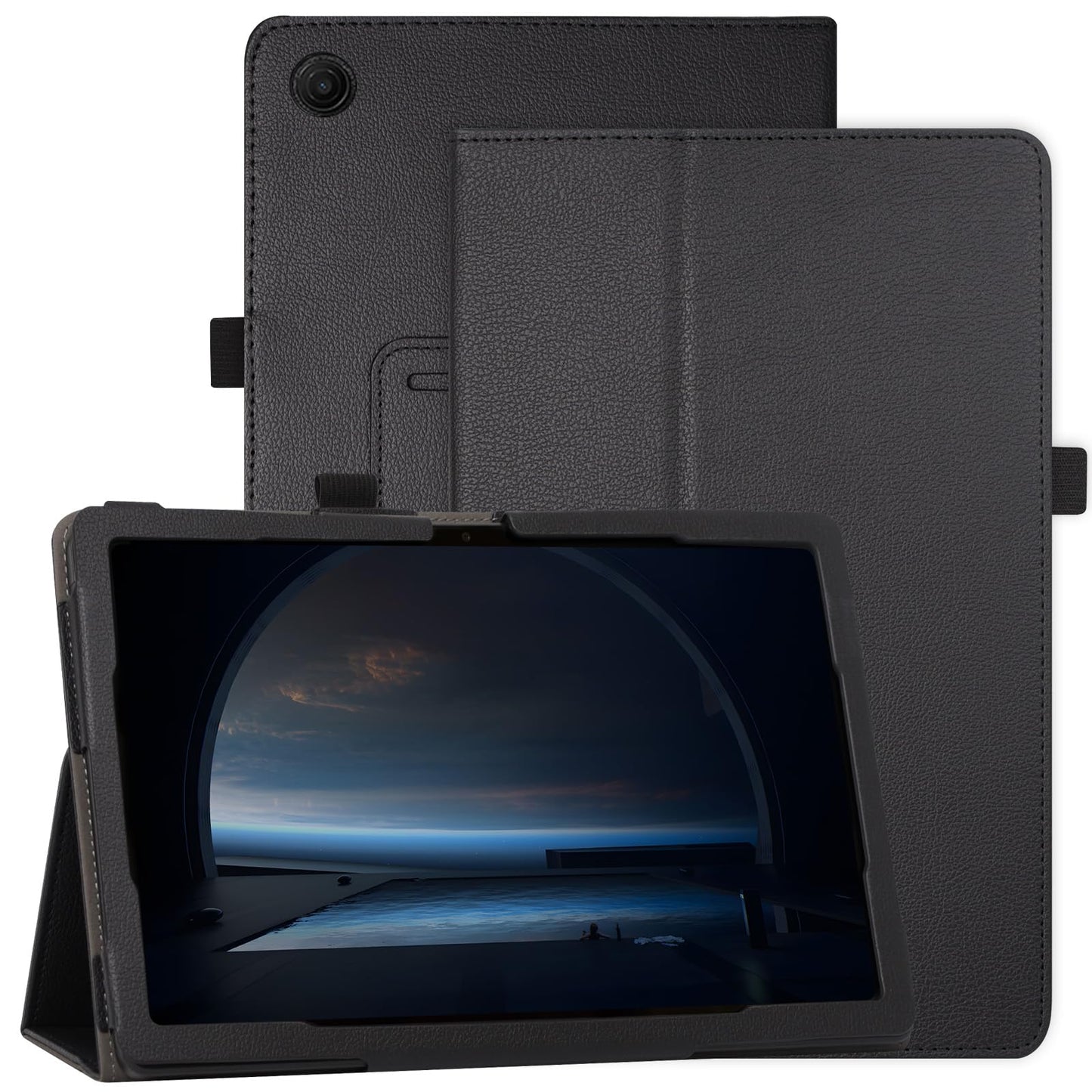 Caweet Case for T-Mobile Revvl Tab 2 Tablet - Premium Leather Folio Protective Stand Cover with Magnetic Closure, Black