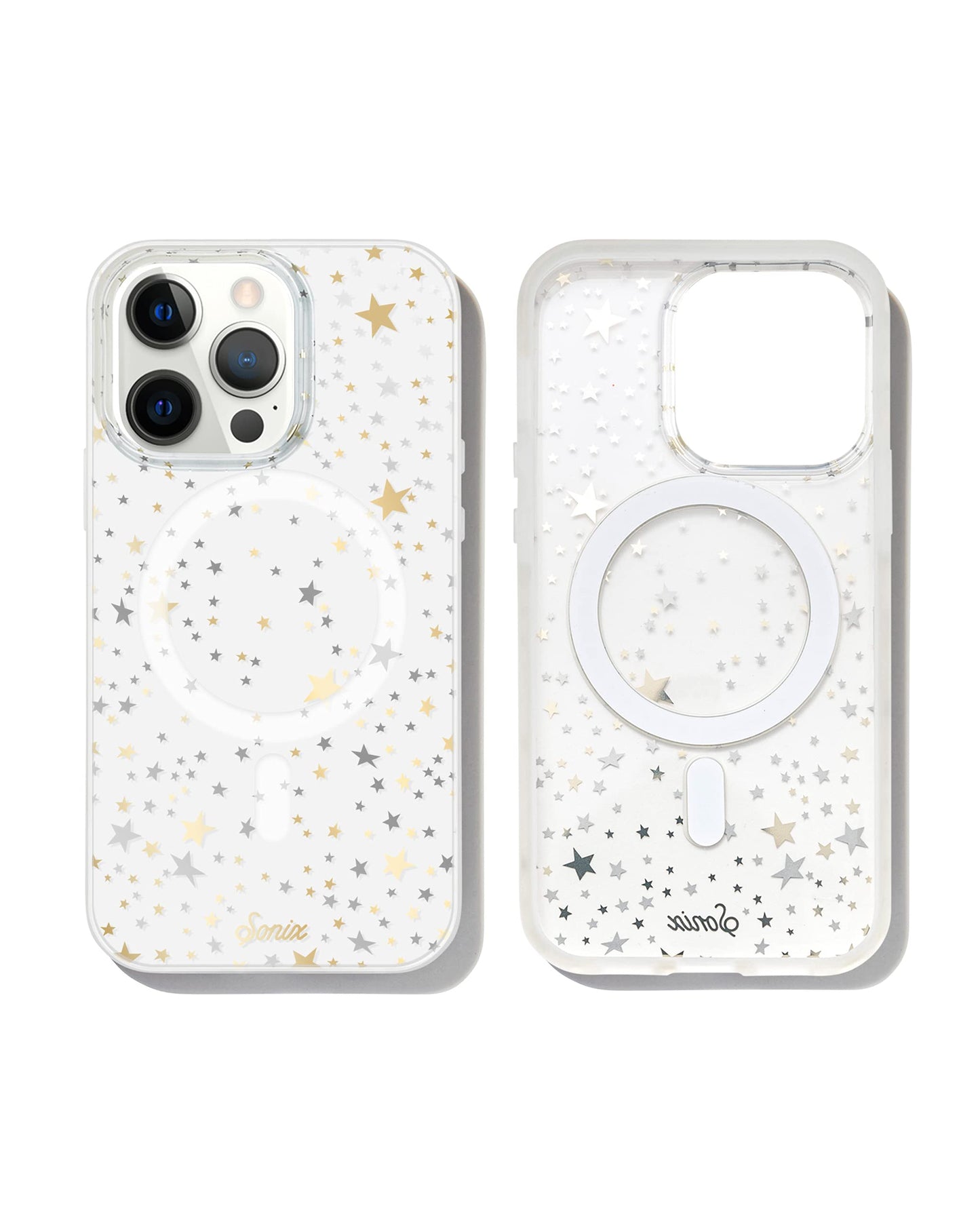 Sonix Phone Case for iPhone 13 Pro Max / 12 Pro Max | Compatible with MagSafe | 10ft Drop Tested | Clear Case with Gold + Silver