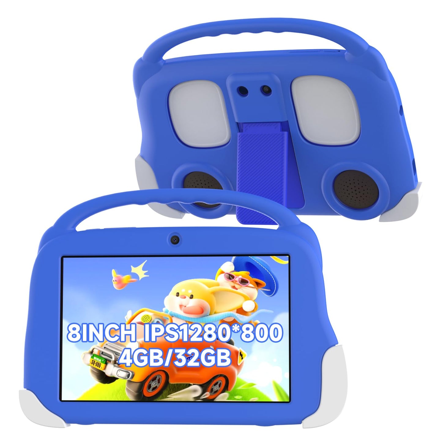 Aheadthink 8inch Kids Tablet 4GB RAM 32GB R0M 512GB Expansion, with sillicon case Protector Dual Camera, Education, Games,5000ma