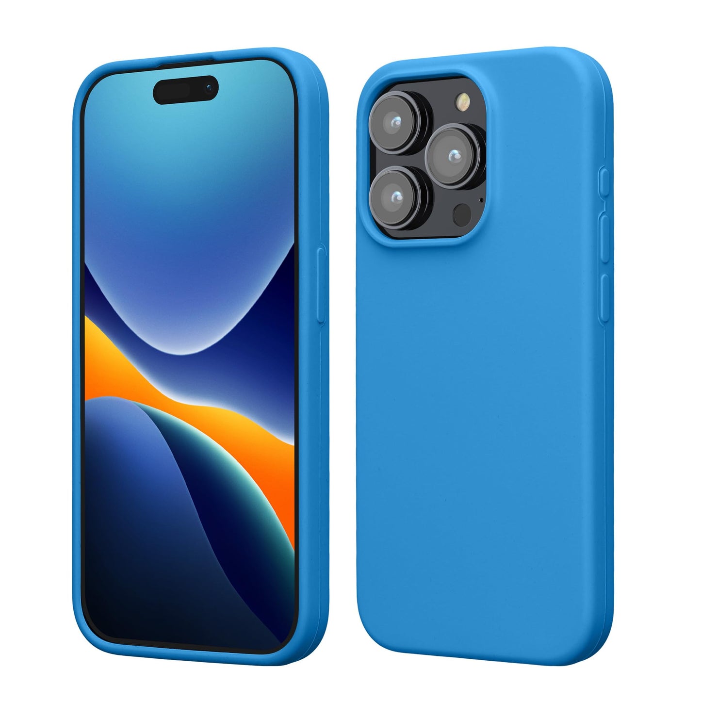 kwmobile Case Compatible with iPhone 15 Pro Case - Slim Soft TPU Silicone Cover - Sea Breeze