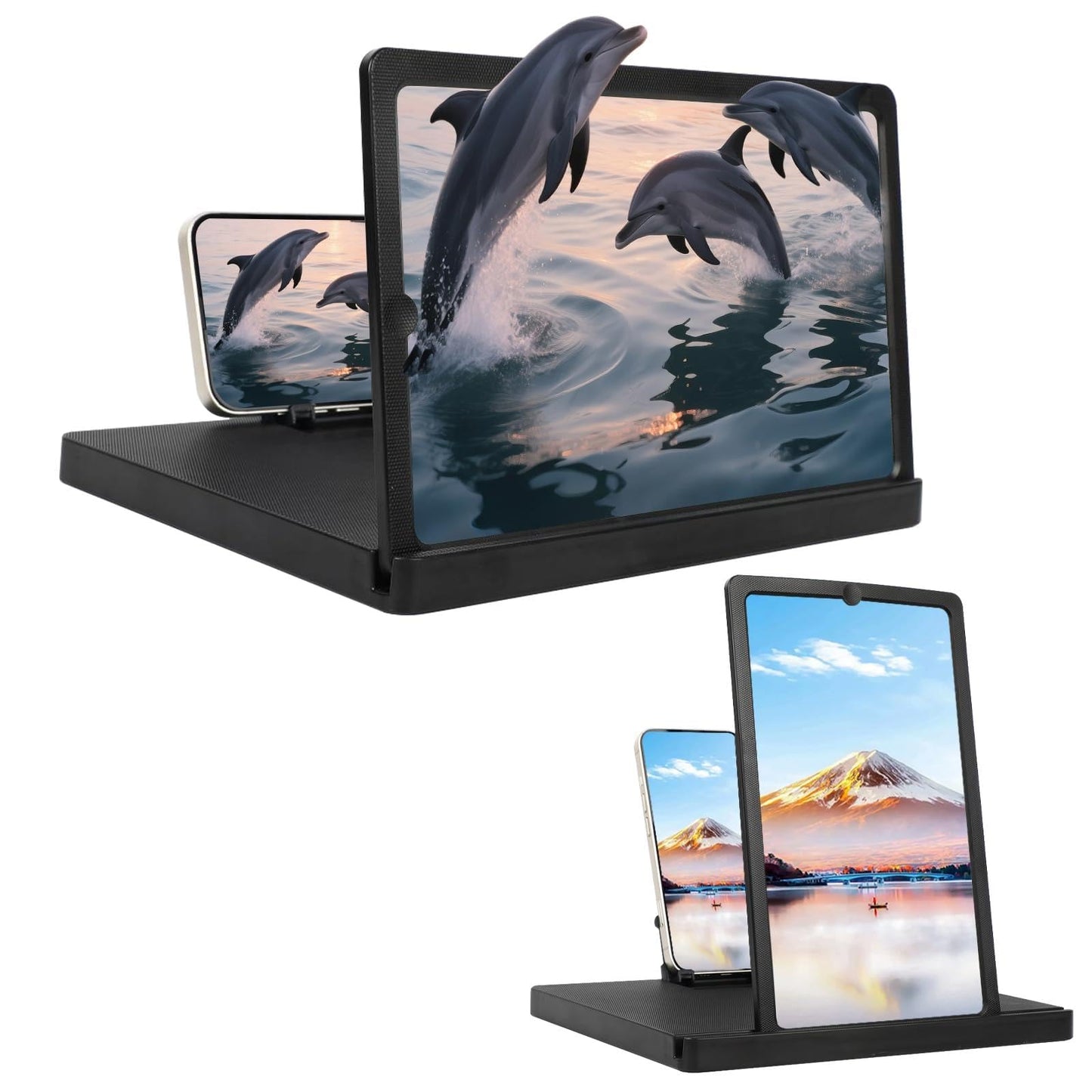 Screen Magnifier for Cell Phone, 3D HD Screen Magnifier Projector Screen Enlarger for Movies, Videos, and Gaming, Foldable Phone
