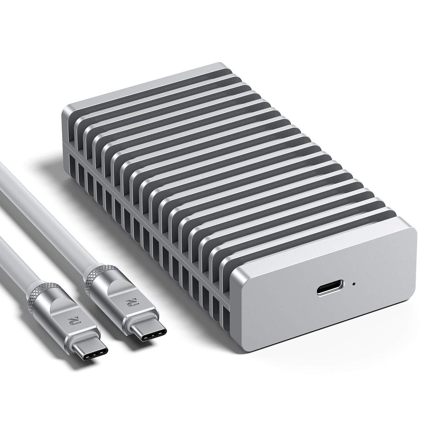 RayCue 40Gbps M.2 NVMe Enclosure with Aluminum Double-Sided Fin Heat Dissipation, External SSD Case for Mac, Windows, Compatible