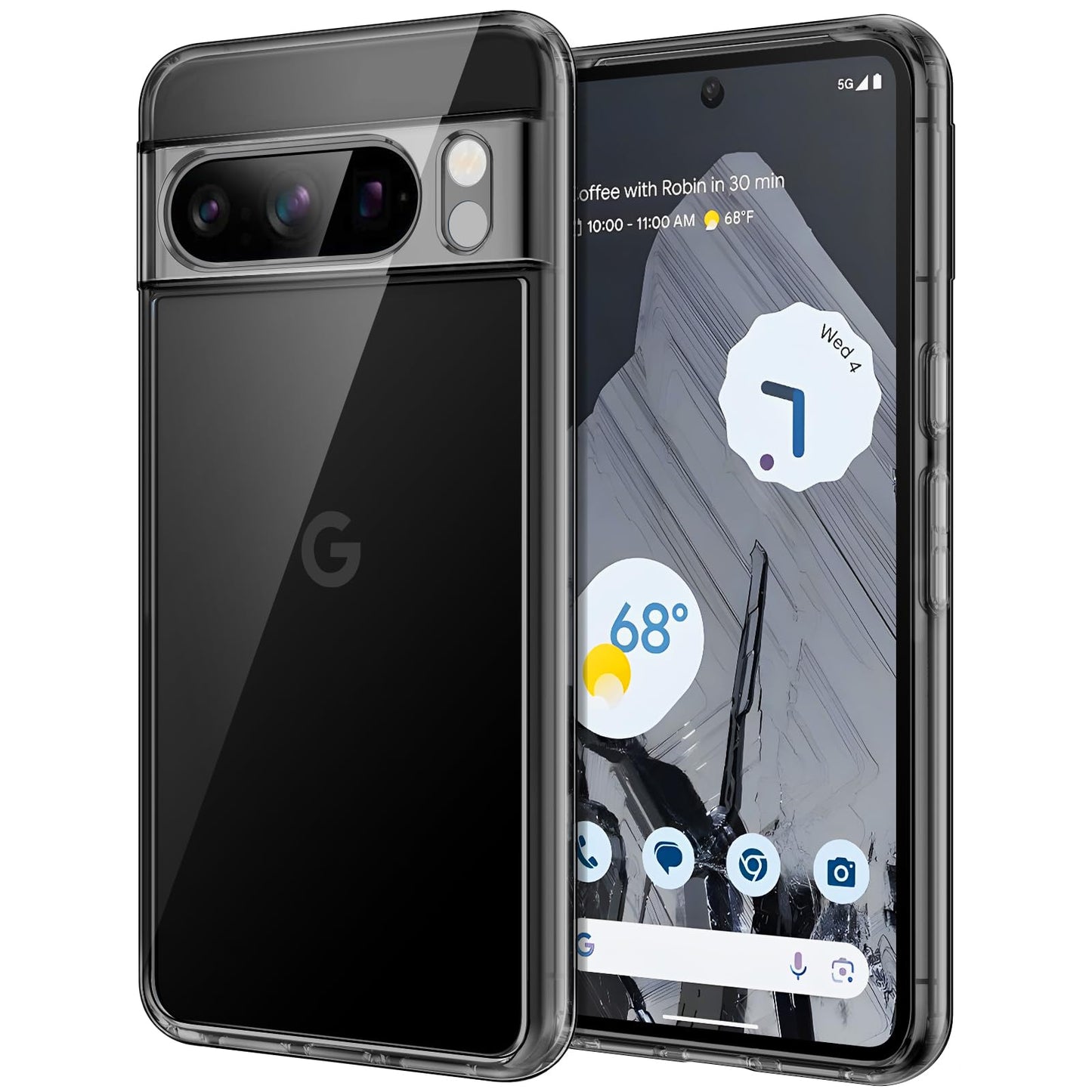 JETech Case for Google Pixel 8 Pro 6.7-Inch 2023, Non-Yellowing Bumper Protective Phone Cover, Anti-Scratch Hard PC Back (Obsidi