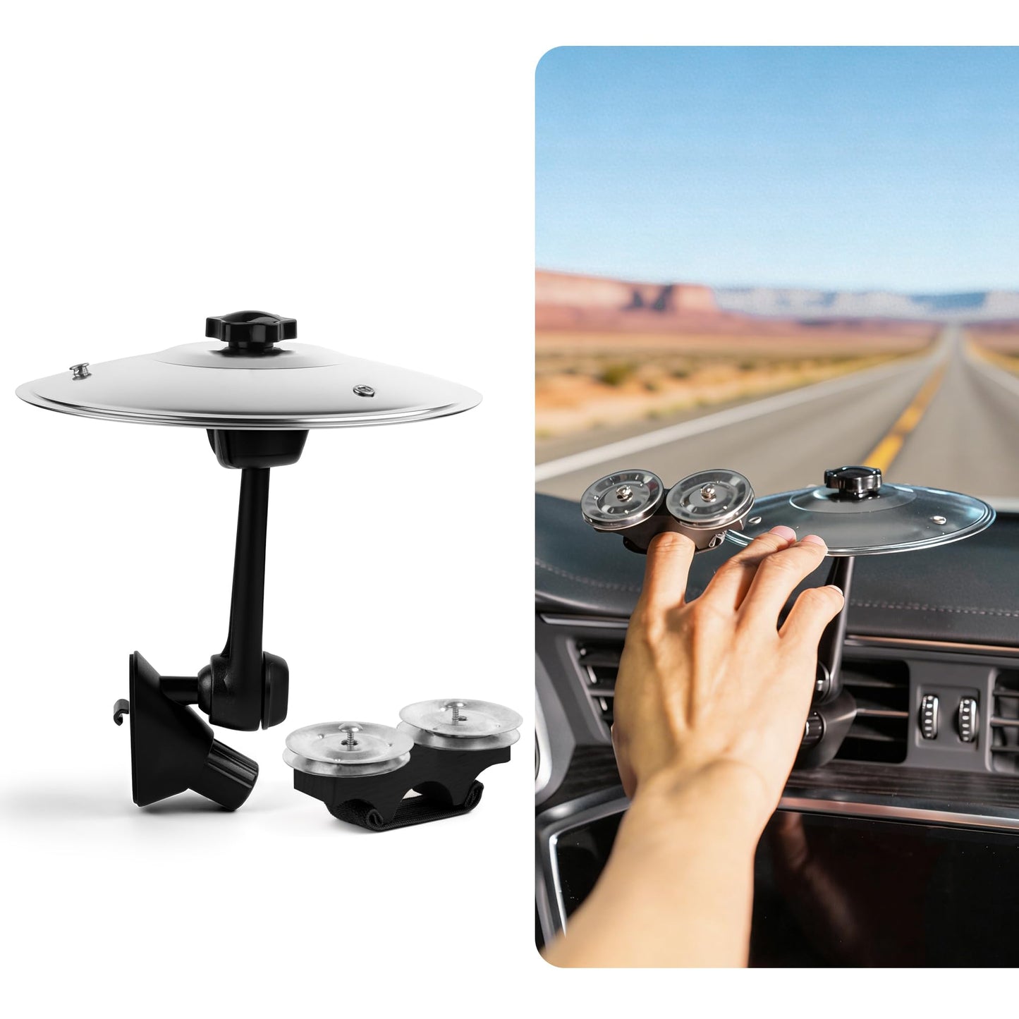 Car Drum Cymbal Air Vent Clip, Mini Metal Crash Cymbal for Car Dashboard, Funny Musical Instrument Gadget for Drummer & Music Lo