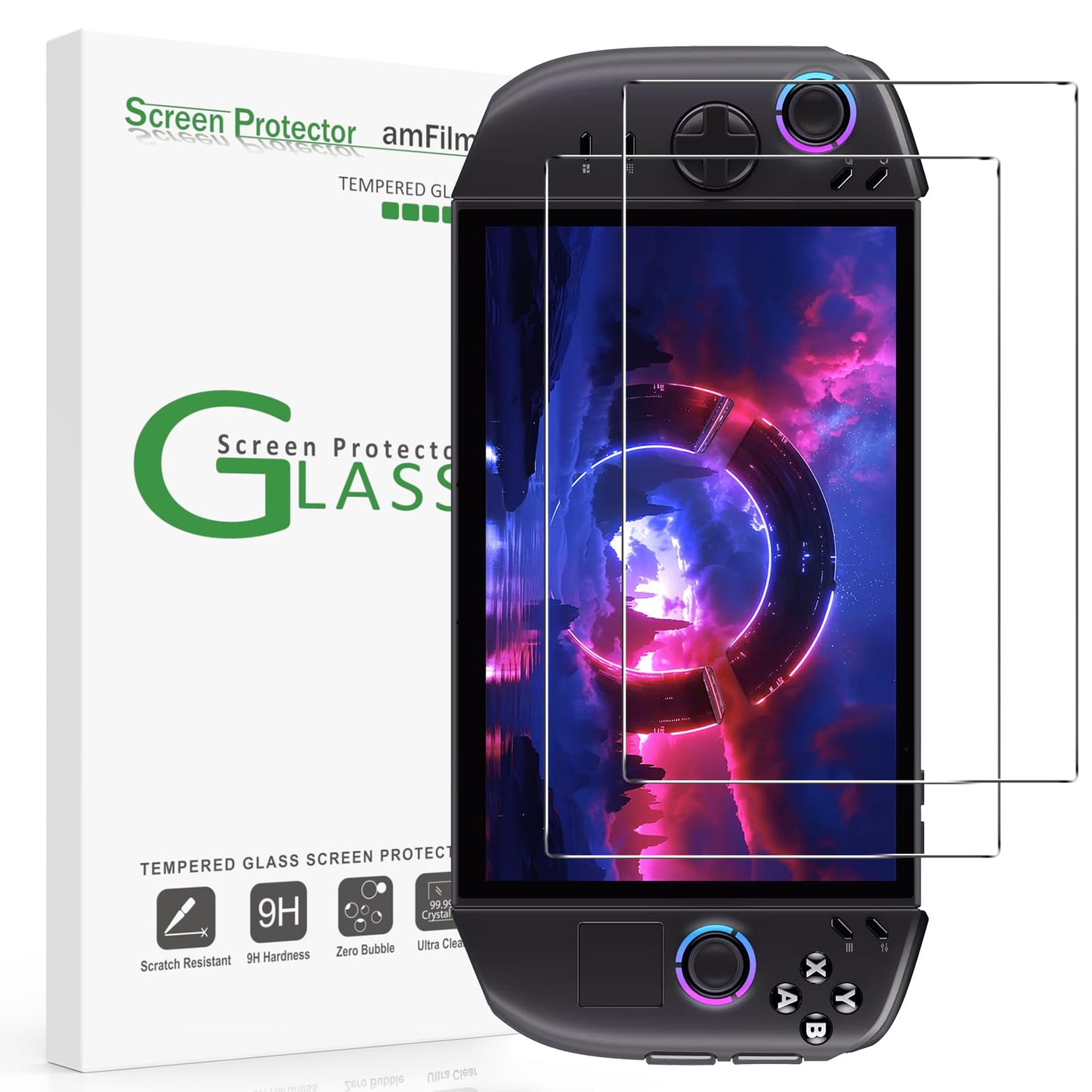 amFilm 2 Pack Screen Protector for Lenovo Legion Go Gen 2 8.8 Handheld 2025, Tempered Glass, 8.8 inch Full Coverage, Transpare