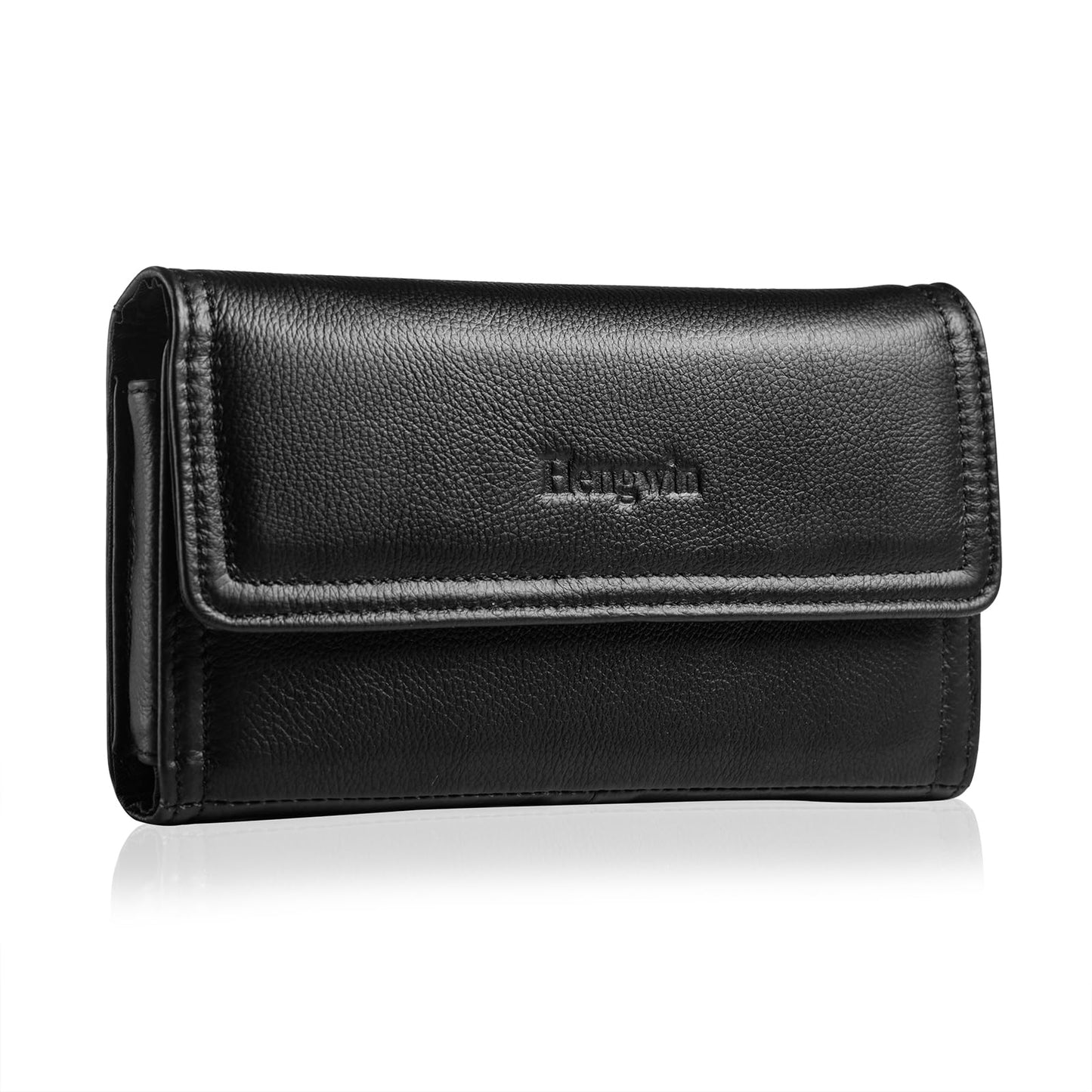 Hengwin Horizontal Leather Phone Holster Fits for Samsung Galaxy S25+ S24+ A54 iPhone 16 Plus 15 Plus 14 Pro Max 13 Pro Max 12 P