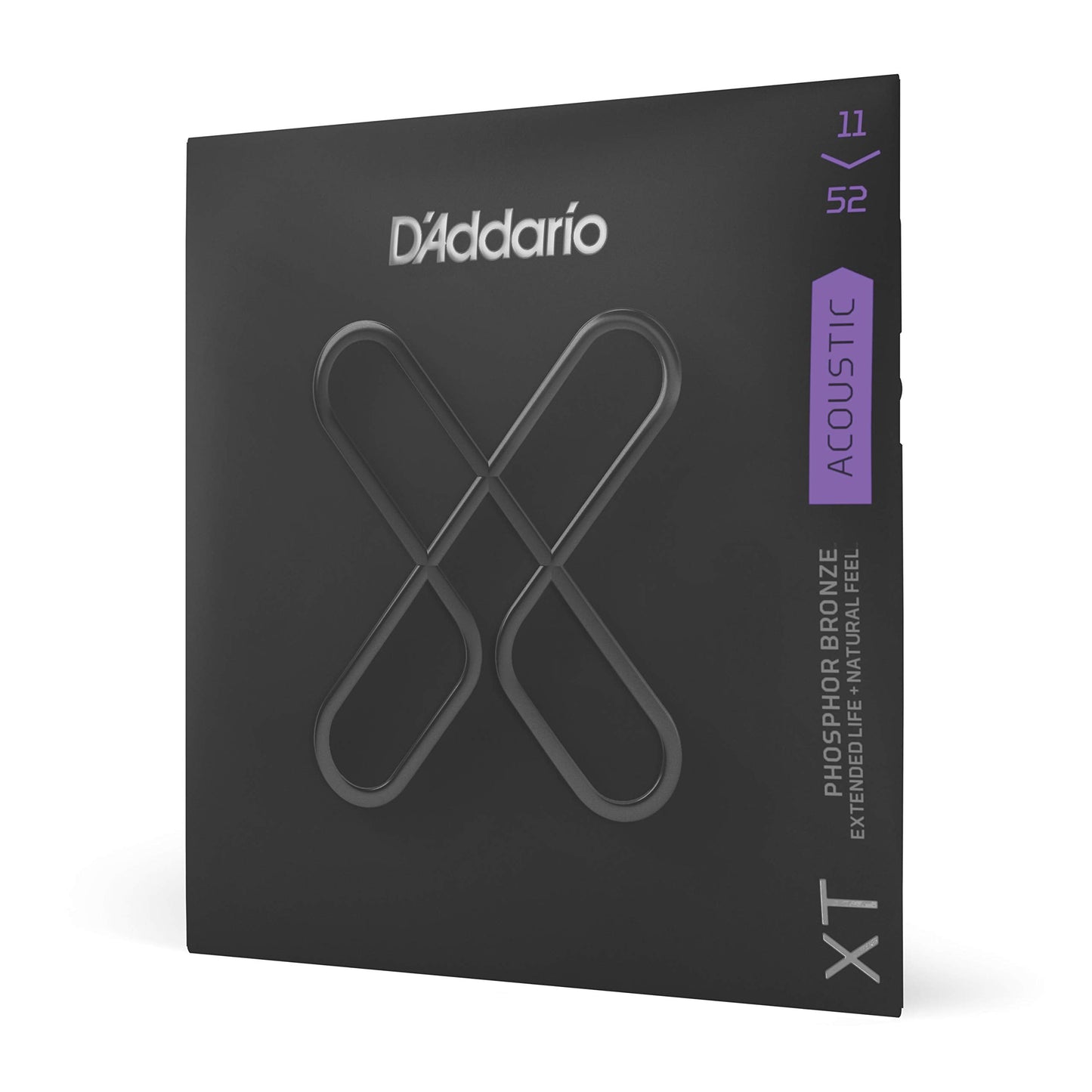 DAddario Acoustic Guitar Strings, XT Phosphor Bronze Coated, XTAPB1152, Custom Light Gauge 11-52, 6-String Set, Pack of 1