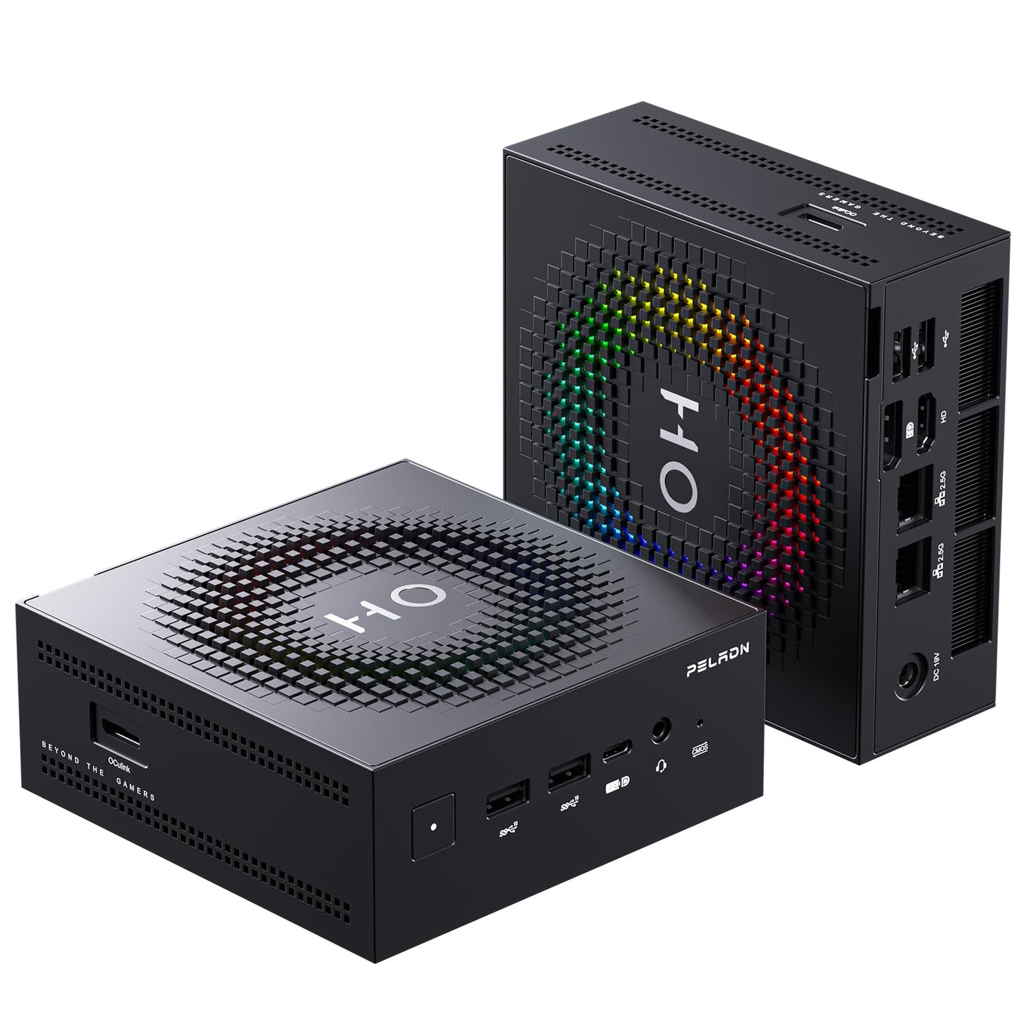 PELADN Mini PC, Ryzen AI 9 HX 370 (up to 5.1Ghz),32GB LPDDR5X/1TB PCIe 4.0 SSD,Dual 2.5G LAN,USB4 20Gbps Type-C/DP/HD,Mini Deskt