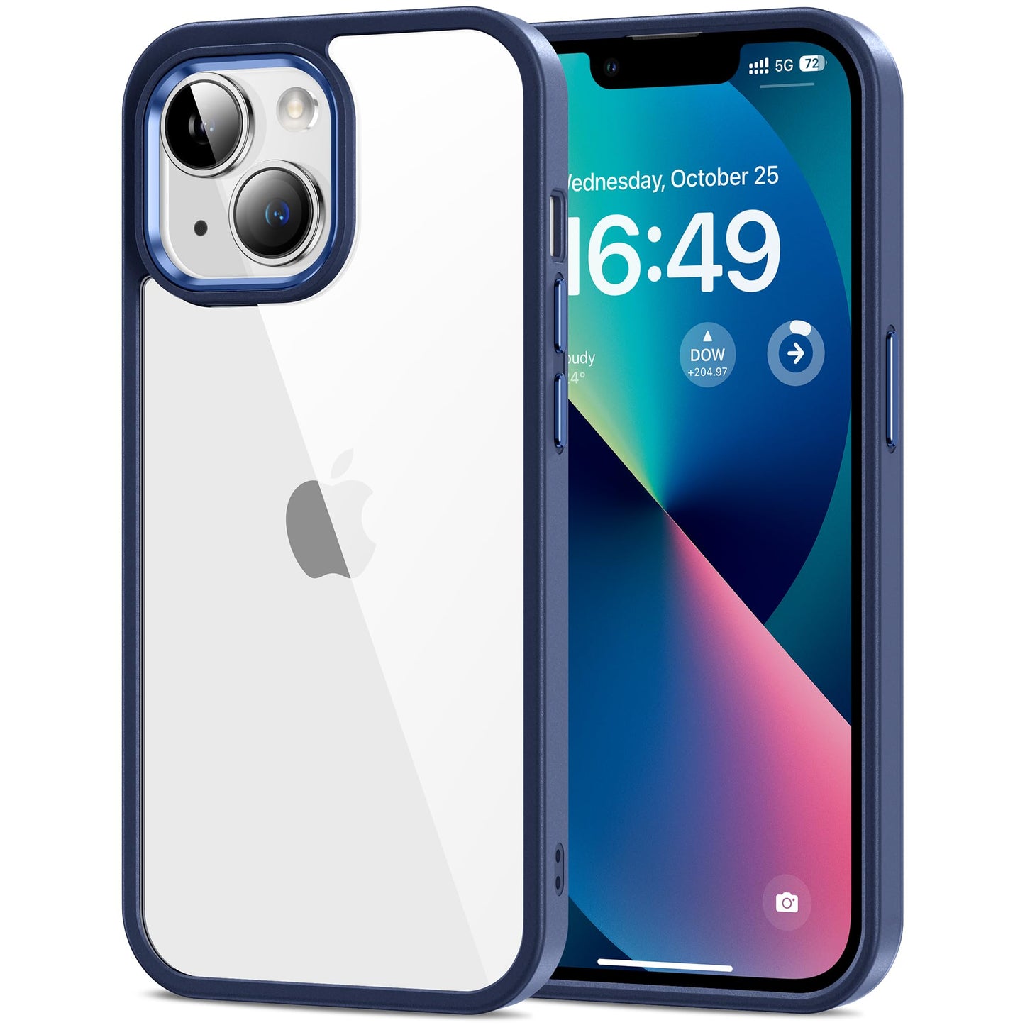 HOOMIL Case for iPhone 13 6.1-Inch, Non-Yellowing, Drop Protection, Anti-Scratch Transparent Hard Back Phone Cover - Blue
