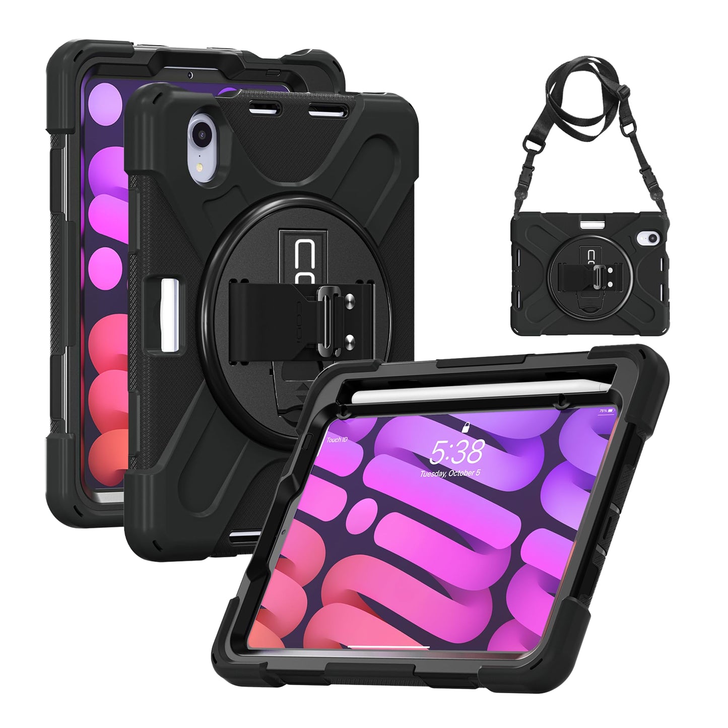 CODi Rugged Case for iPad Mini 6/iPad Mini A17 Pro | 360 Protection, Drop-Test Certified, Rotating Kickstand