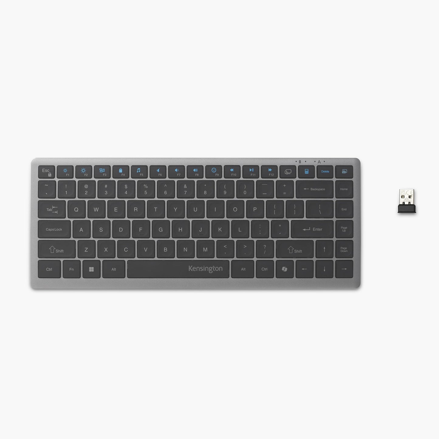 Kensington KB435 Wireless Compact Keyboard, Bluetooth & 2.4GHz Connection, Quiet Scissor-Switch Keys, Programmable, Copilot Hotk