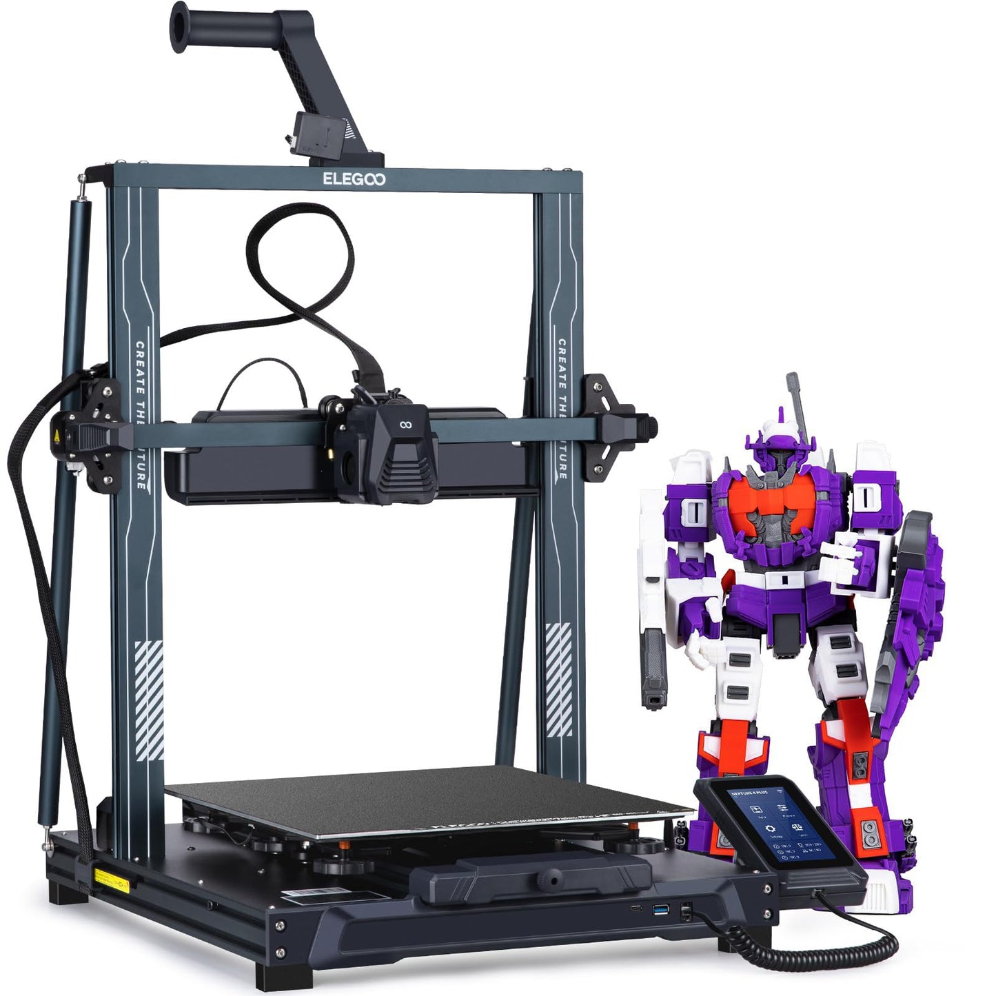 ELEGOO Neptune 4 Pro 3D Printer, 500mm/s High Speed Printer with Klipper Firmware, Auto Leveling and Direct Drive Extruder, Easy