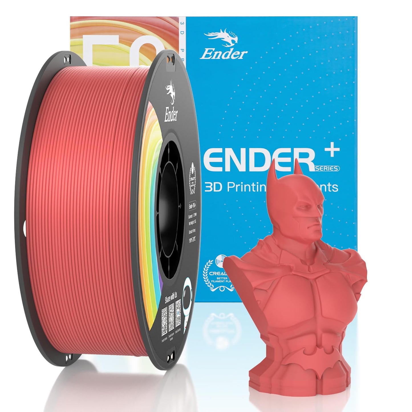 Official Creality PLA Filament Pro Red, 1.75mm 3D Printer Filament, Ender PLA + (Plus) Printing Filament, 1kg Spool (2.2lbs), Di