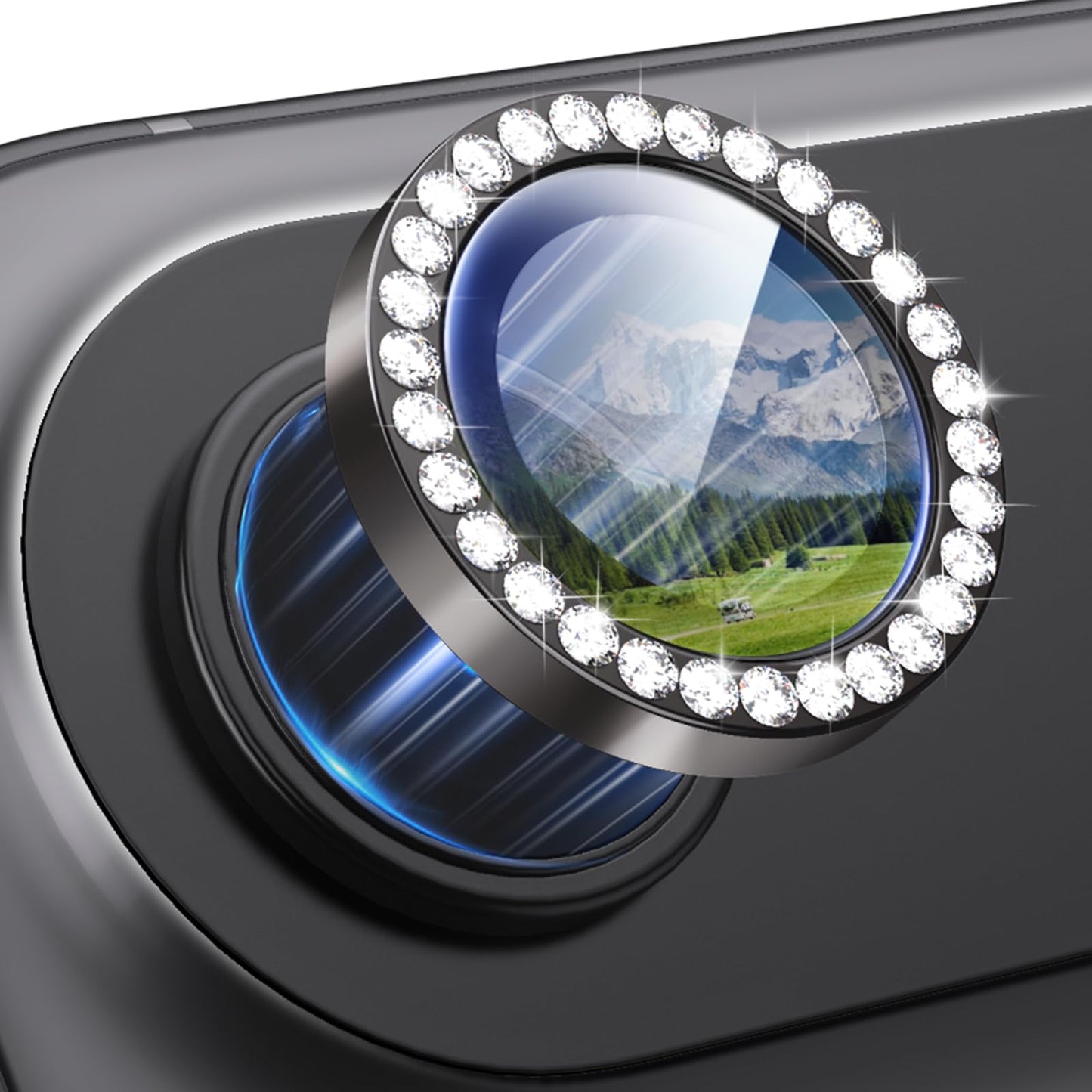 Xfilm for iPhone 17 Air Camera Lens Protector Bling, Individual Diamond Metal Ring with 9H Hardness, Scratch-Proof Camera Screen
