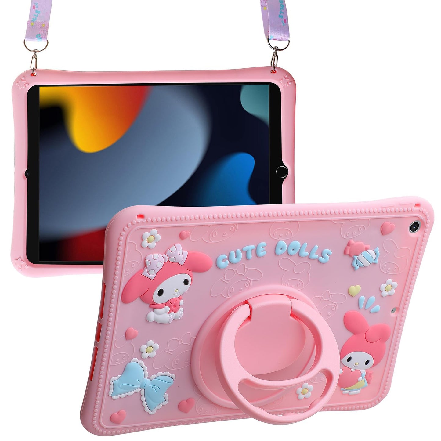 Carechoi Kids Case for iPad (A16) 11th Generation 11 inch 2025 / iPad 10th Gen 10.9 2022 - Cute 3D Cartoon Silicone Tablet Cover