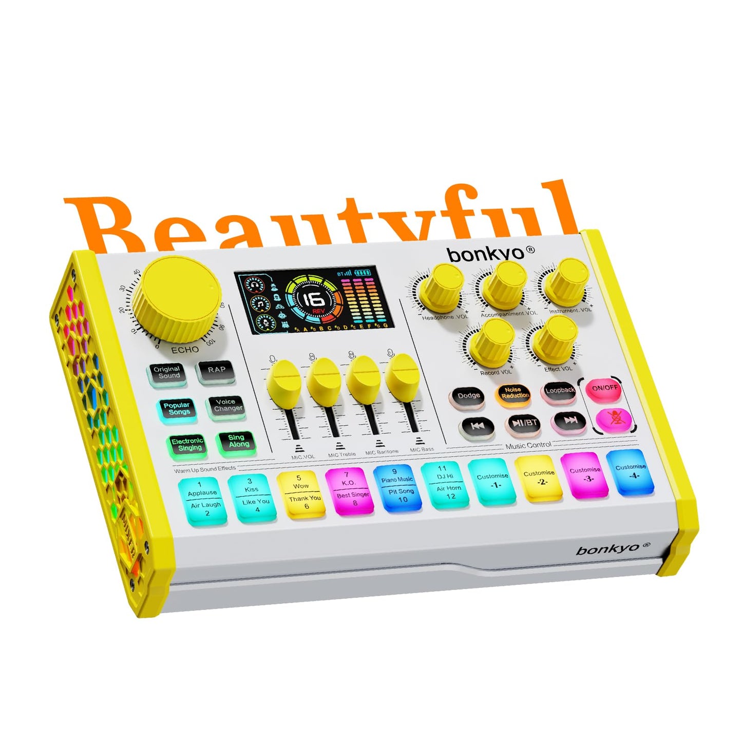 Z10 Live Sound Card, Professional Audio Mixer, Voice Changer & Noise Reduction, Metal Body & Color Screen, 2000mAh Battery, Adju